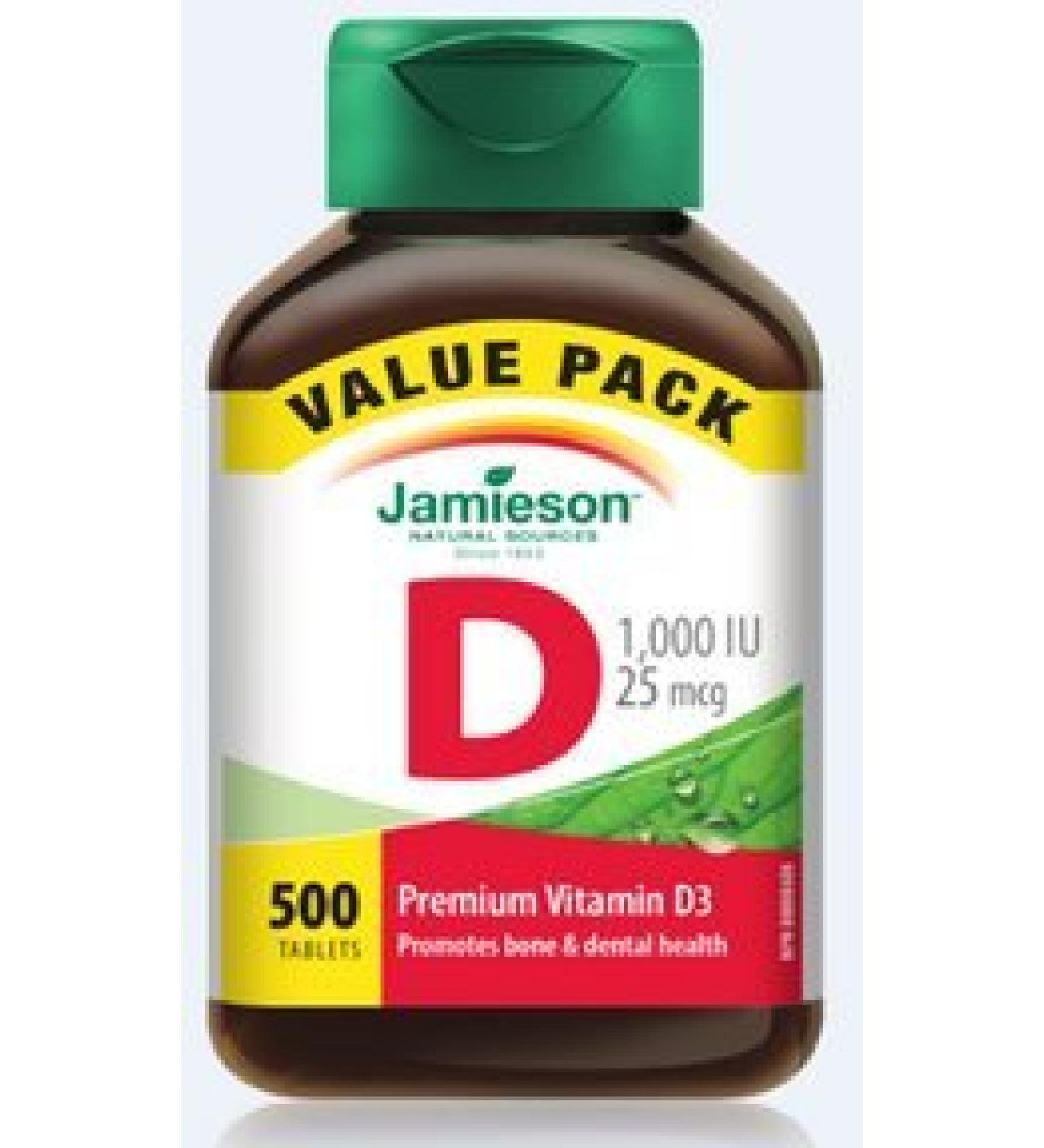 Jamieson Vitamin D 1000IU Value Pack 500 tabs