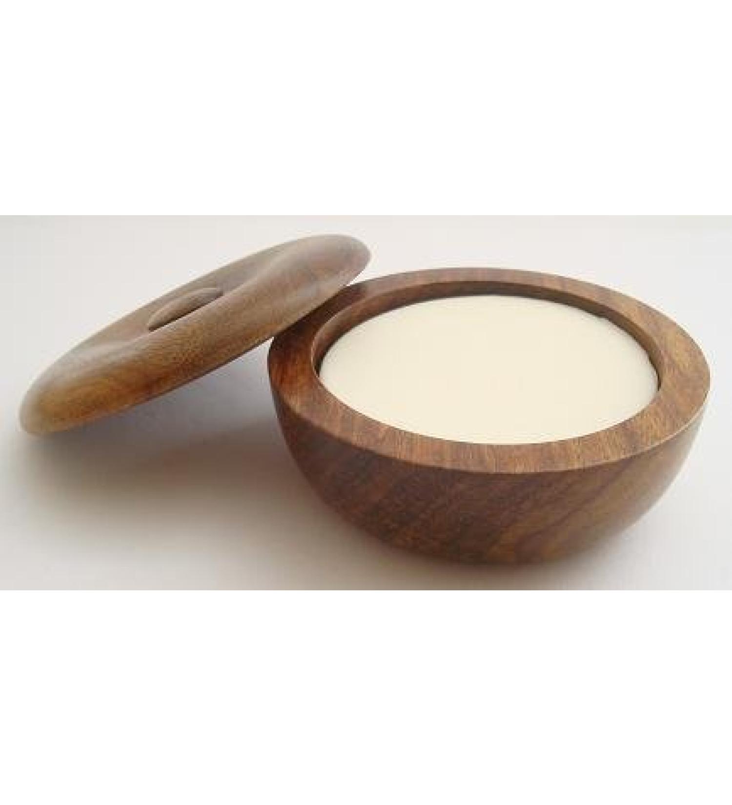 Small wooden shaving bowl with soap by Progress Vulfix
