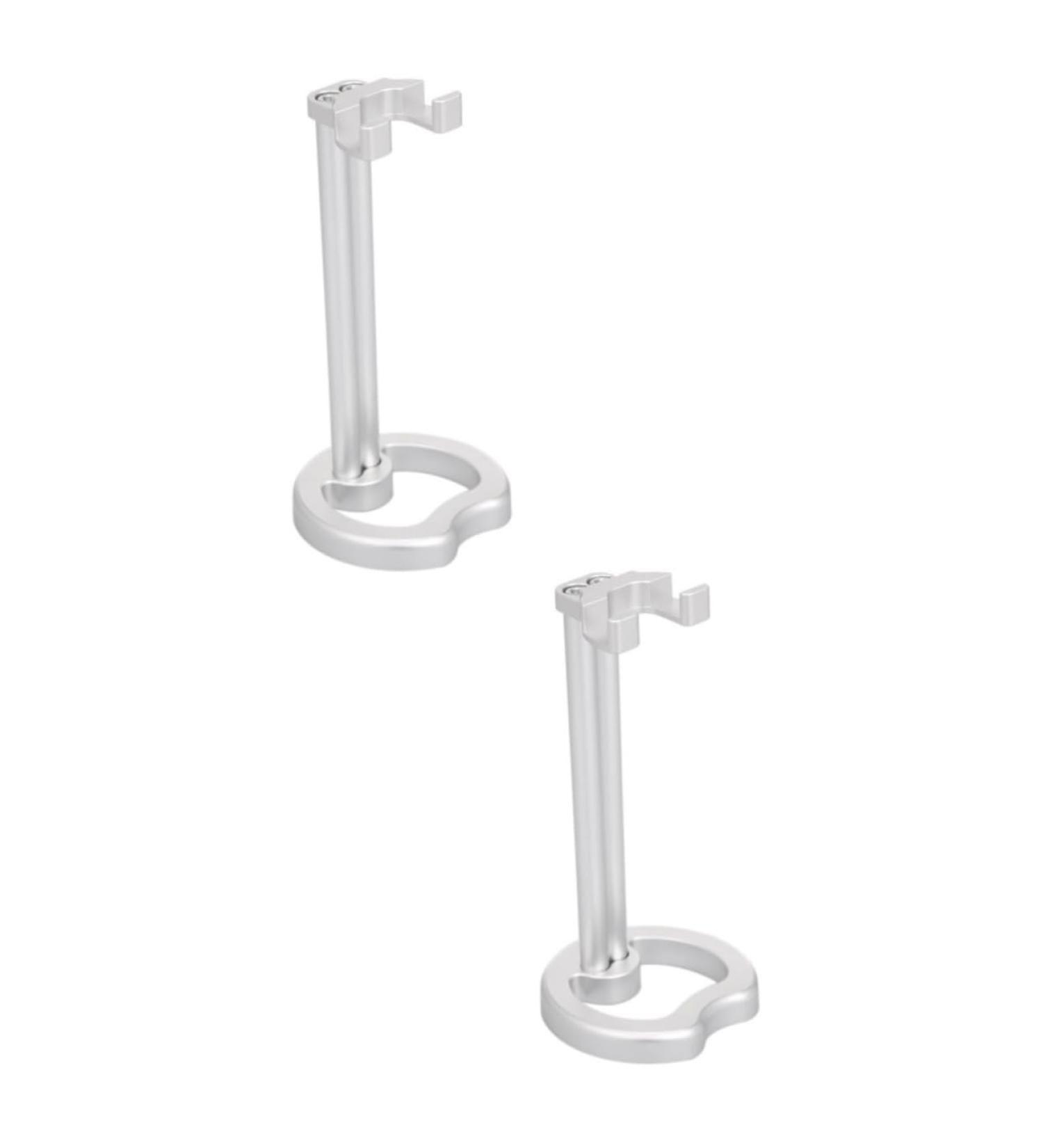 PopetPop Safety Razor Holder Stand Set - Double Razor Brush Holder for Men - 2pcs Silver 6x6x12.5cm - Buy Online on GoSupps.com