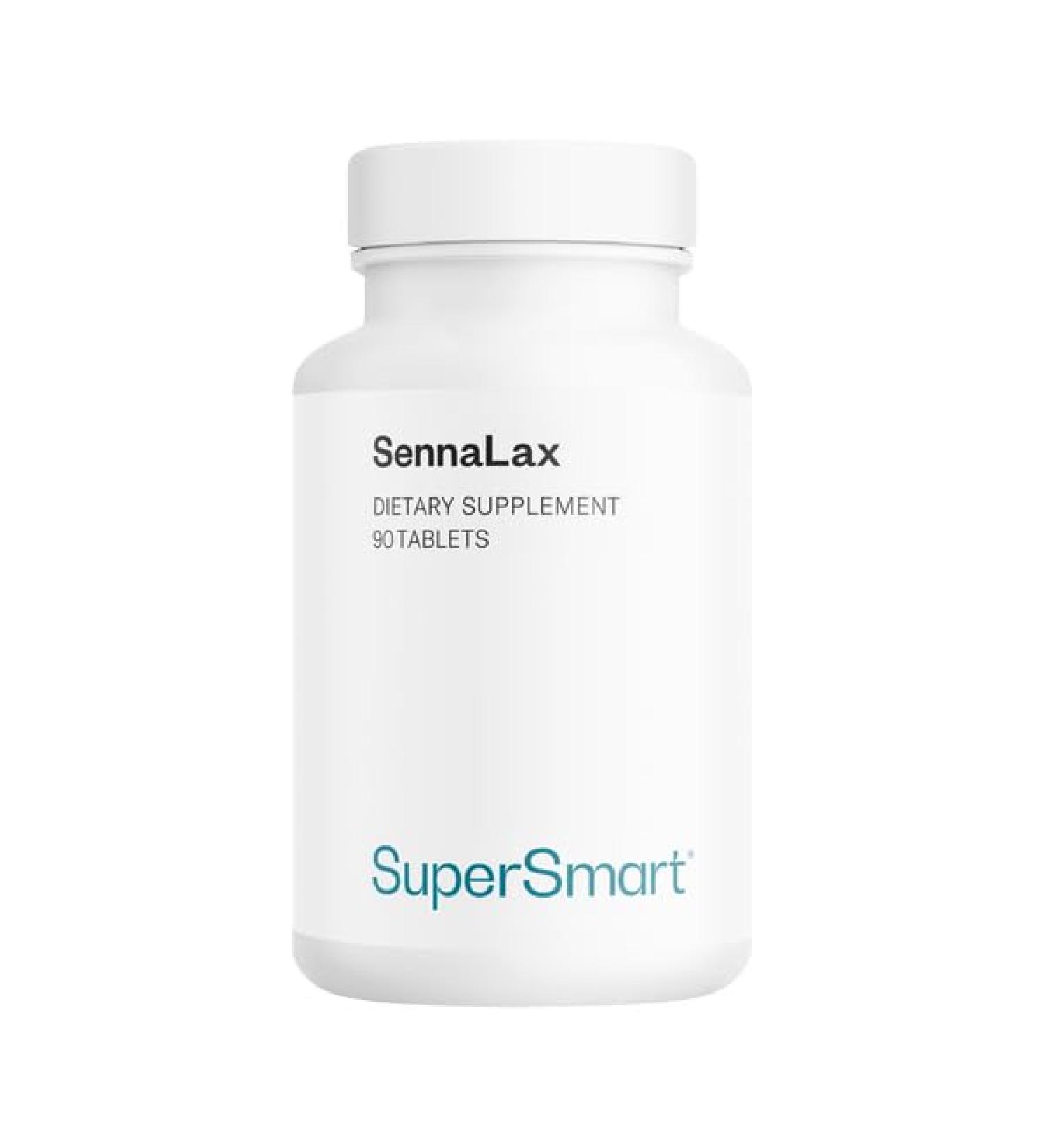 SennaLax - Senna Leaf Extract - Powerful Natural Laxative for Relieving Constipation and Improving Digestion - 90 Tablets - SuperSmart - Buy Online on GoSupps.com