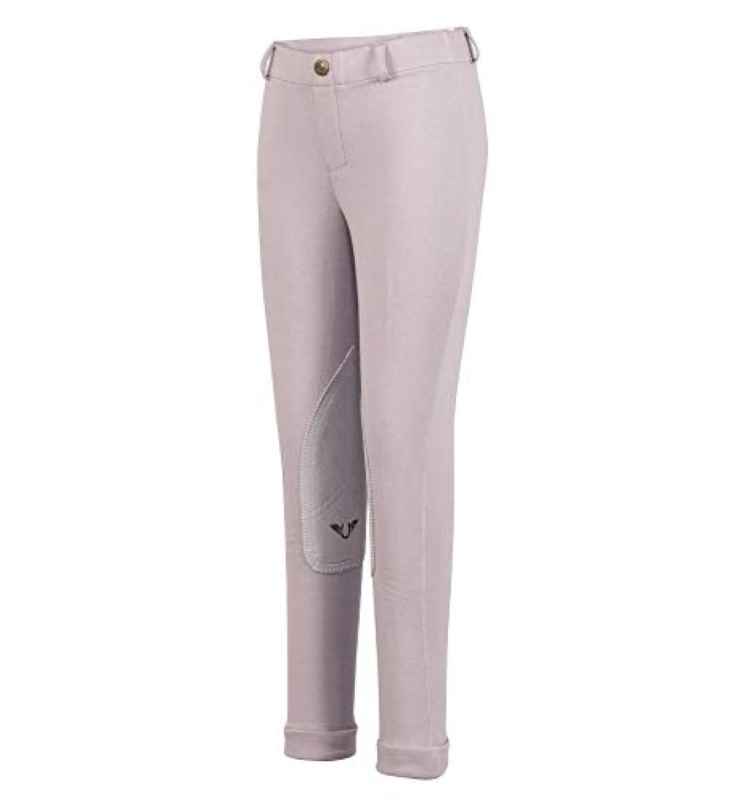 TuffRider Children's Starter Lowrise Pull-On Jods | UltraGripp Knee Patch Riding Pants - Lilac Grey (US 8 / UK 12) - Buy Online on GoSupps.com