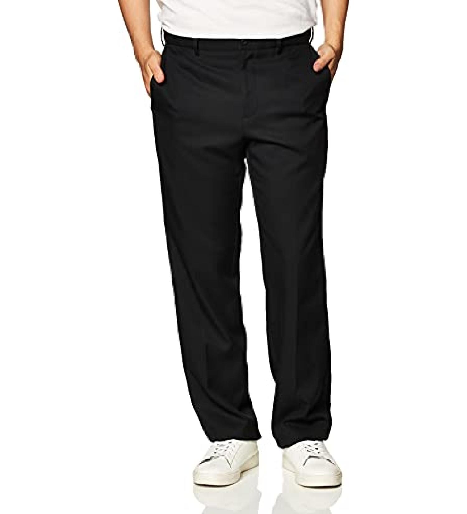 PGA TOUR Men's Flat Front Golf Pant with Expandable Waistband - 34W x 30L Caviar - Waist Size 30-44 Big & Tall - Buy Online on GoSupps.com