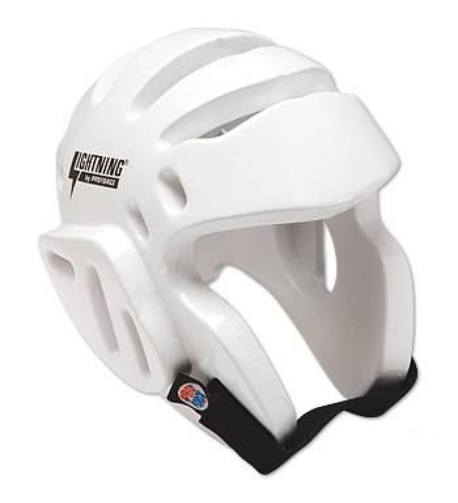 Pro Force Lightning Karate/Martial Arts Headgear (White, Medium (Head Circ: 21" - 22"))