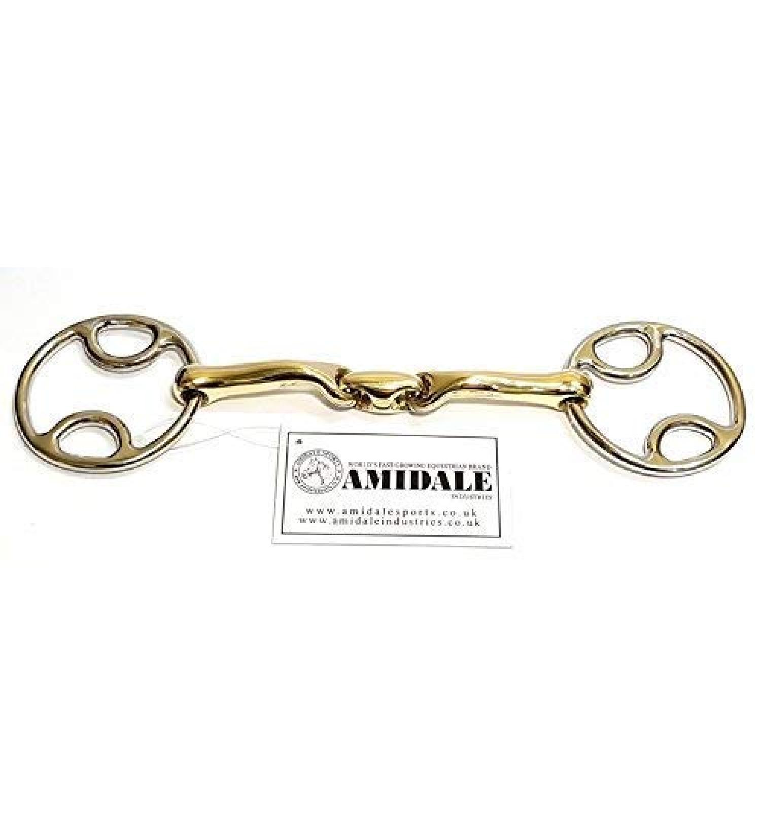 AMIDALE HORSE BIT BEVEL LOOP RING WILKIE LOZENGE BIT SNAFFLE BIT BNWT (5.00 INCHES)