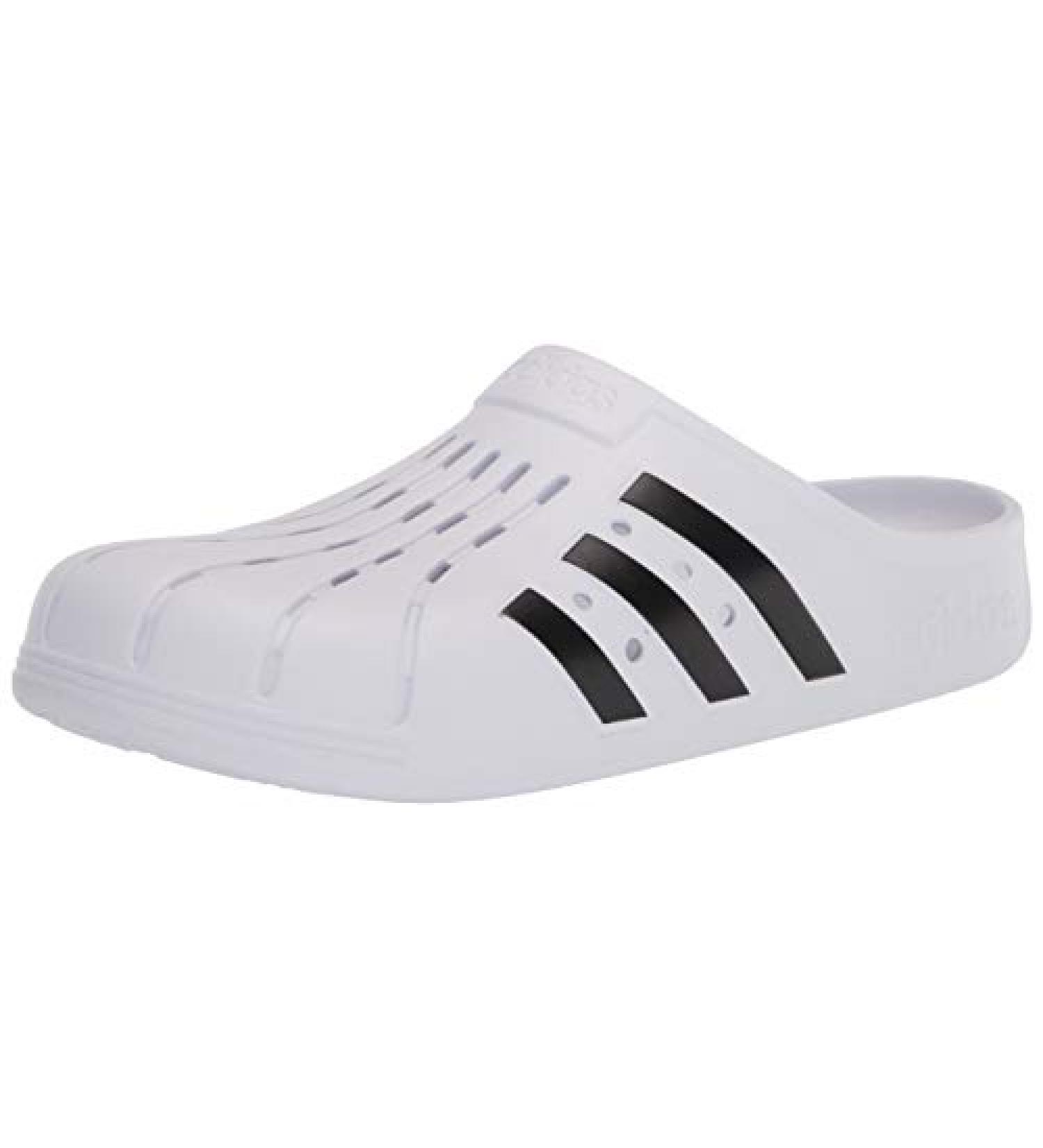 adidas Adilette Clog Slide Sandal - White/Core Black - Size 11 Women/10 Men - Buy Online on GoSupps.com