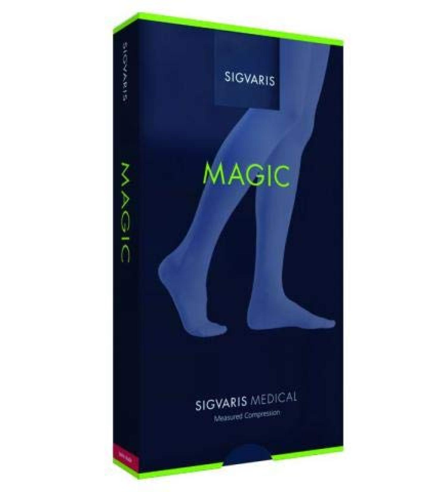 Sigvaris compression stockings Sigvaris Magic 2 AG thigh highs short SensiNova adhesive edge open toe marine medium