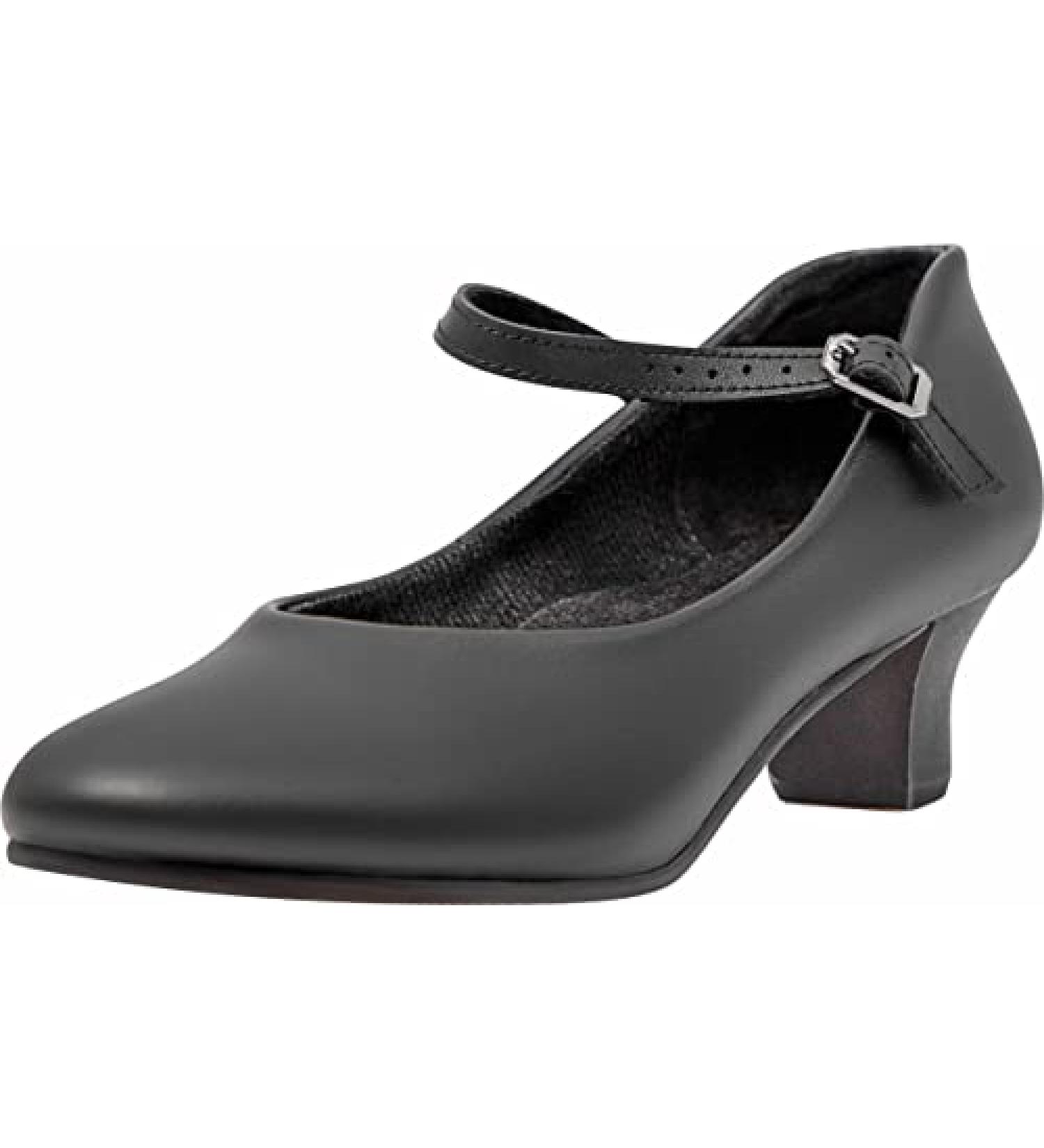 Linodes Women's PU Leather Ankle Strap Character Dance Shoes 1.55'' - Black - Size 5.5 - Buy Online on GoSupps.com