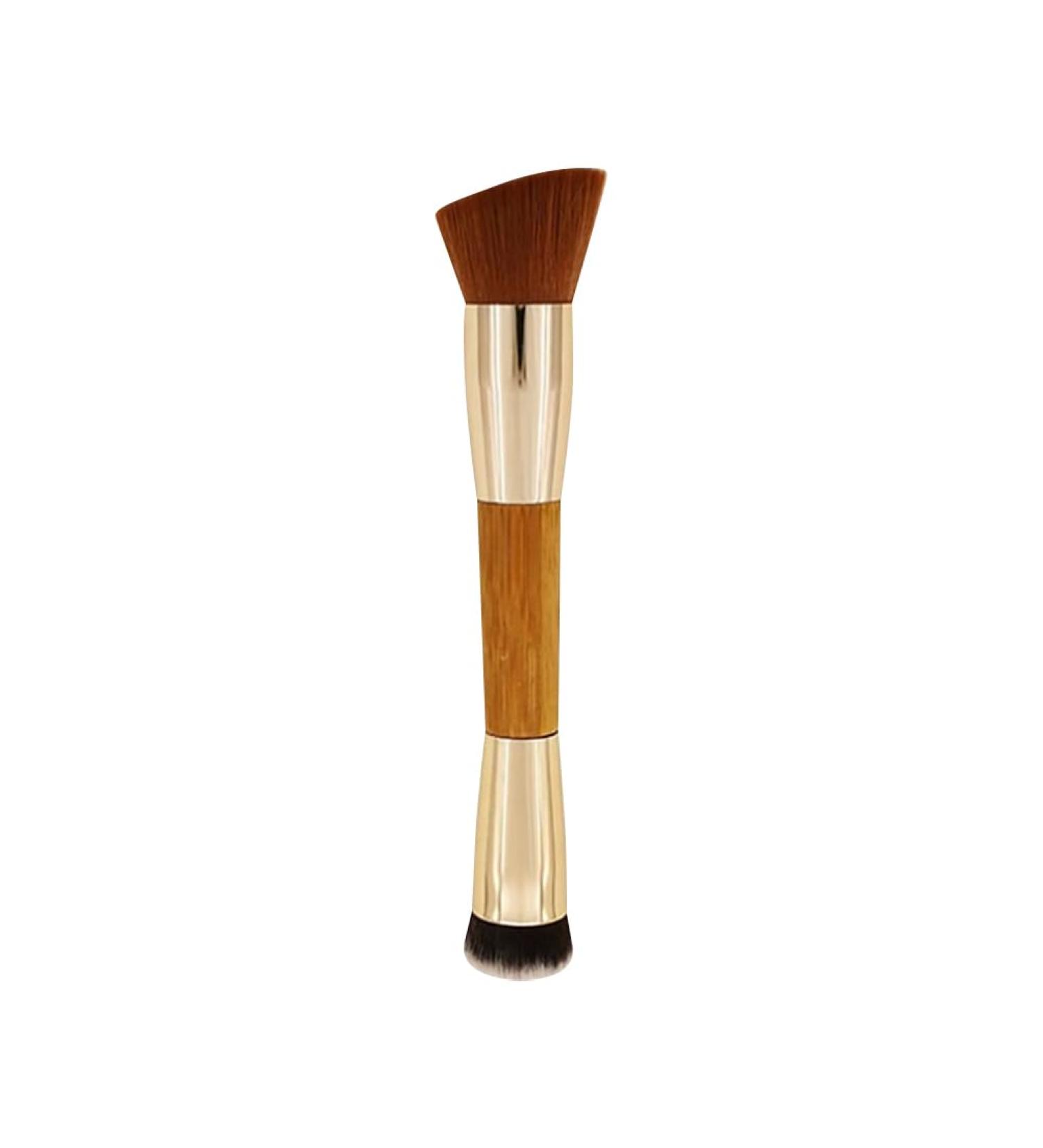 Double Ended Blush Makeup Brush - Liquid Foundation & Powder Applicator - Angled Cosmetic Brush for Flawless Application - Buy Online on GoSupps.com