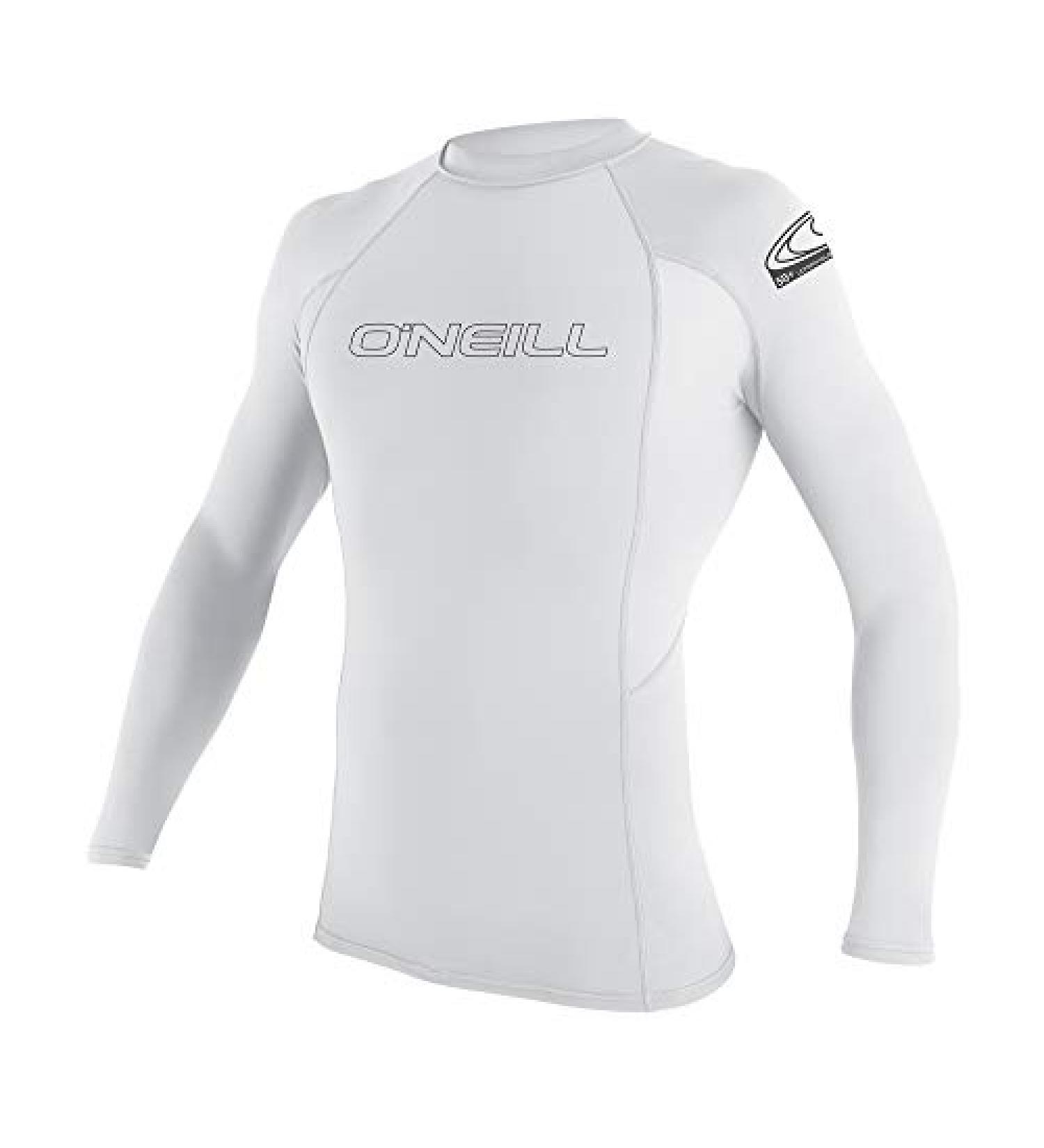 O'Neill Youth Basic Skins UPF 50+ Long Sleeve Rash Guard 8 White - Protective Swimwear for Kids - Buy Online on GoSupps.com