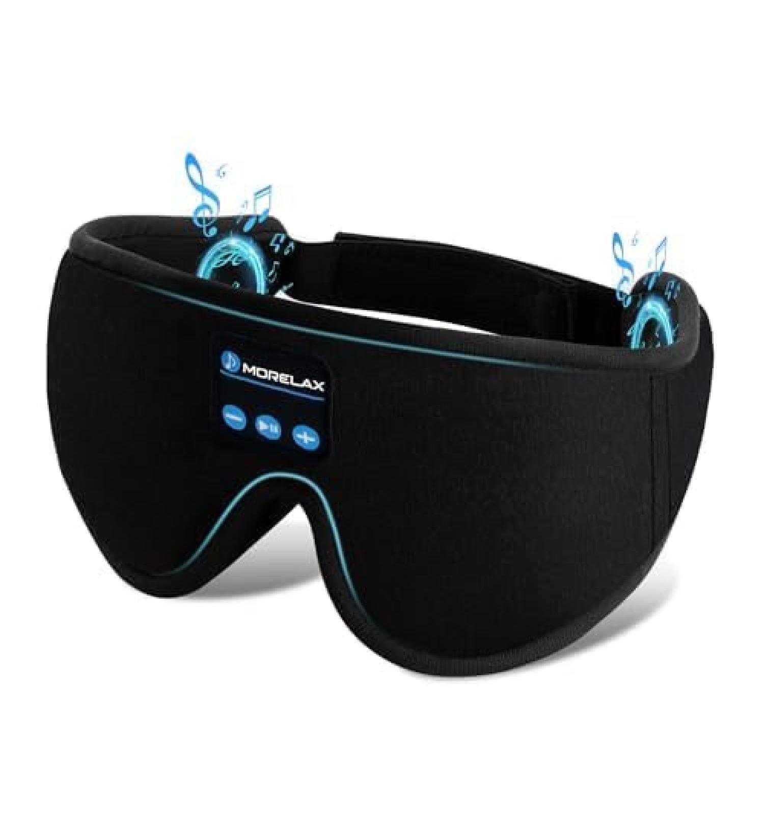Sleep Mask with Bluetooth Headphones - 3D Blackout Eye Patches | Ultra-Thin Stereo Speakers & White Noise for Side/Back Sleepers | Perfect Travel Gift for Women & Men - Buy Online on GoSupps.com