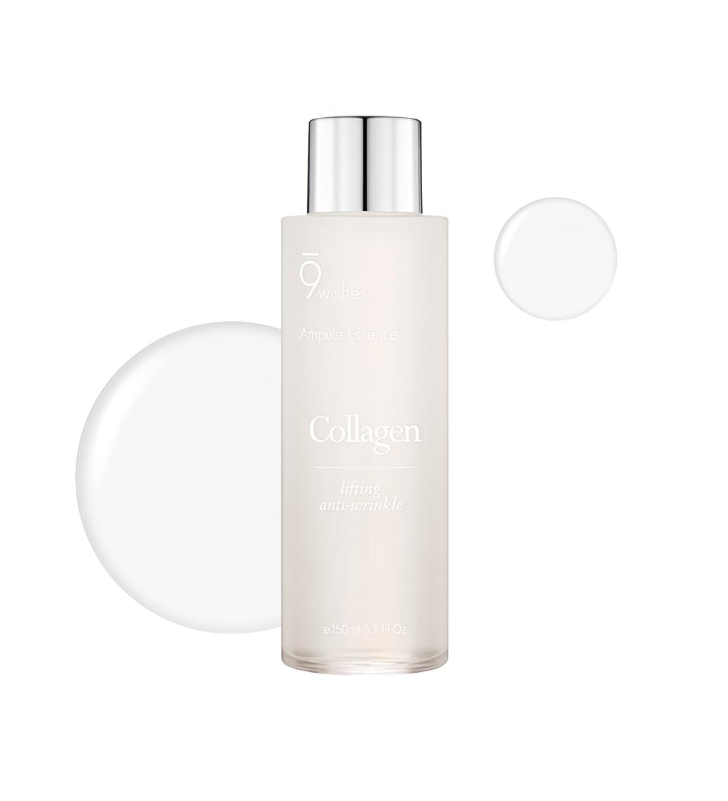 9wishes Collagen Ampule Essence Toner 5.1 Fl. Oz - Anti-Aging Hydrating Formula for Radiant Skin Reduces Wrinkles & Dryness - Buy Online on GoSupps.com