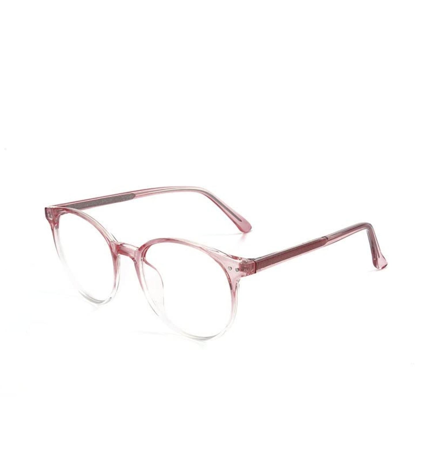 Buy Ltsrll Oversized Round Frame Reading Glasses - Blue Light Blocking Pink Clear +250 | Retro Computer Glasses - Buy Online on GoSupps.com