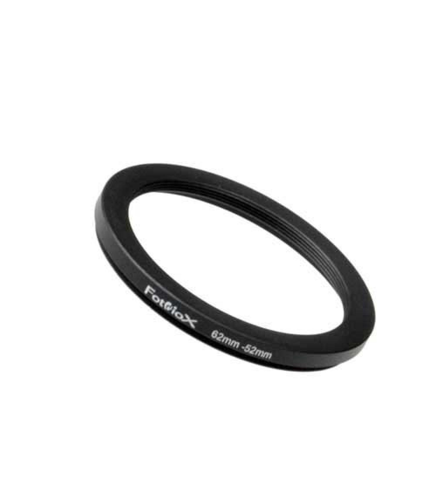 Fotodiox Metal Step Down Ring, Anodized Black Metal 62mm-52mm, 62-52 mm 62-52mm Adapter