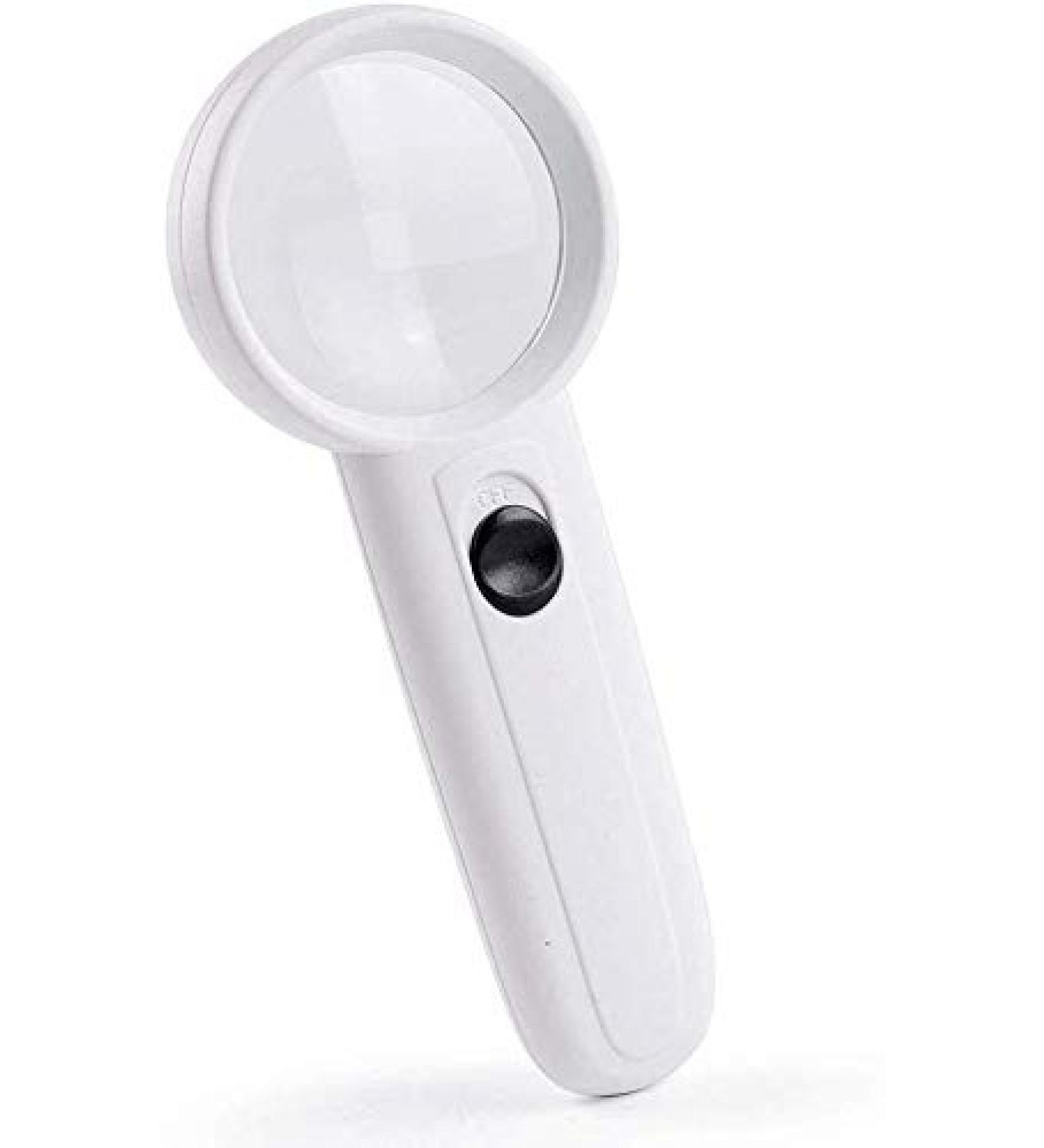 Magnifying Glasses Educational Hobby Magnifiers 5 Times Hand-Held Magnifying Glass with Light Led Light Source Comfortable Anniversary - Buy Online on GoSupps.com