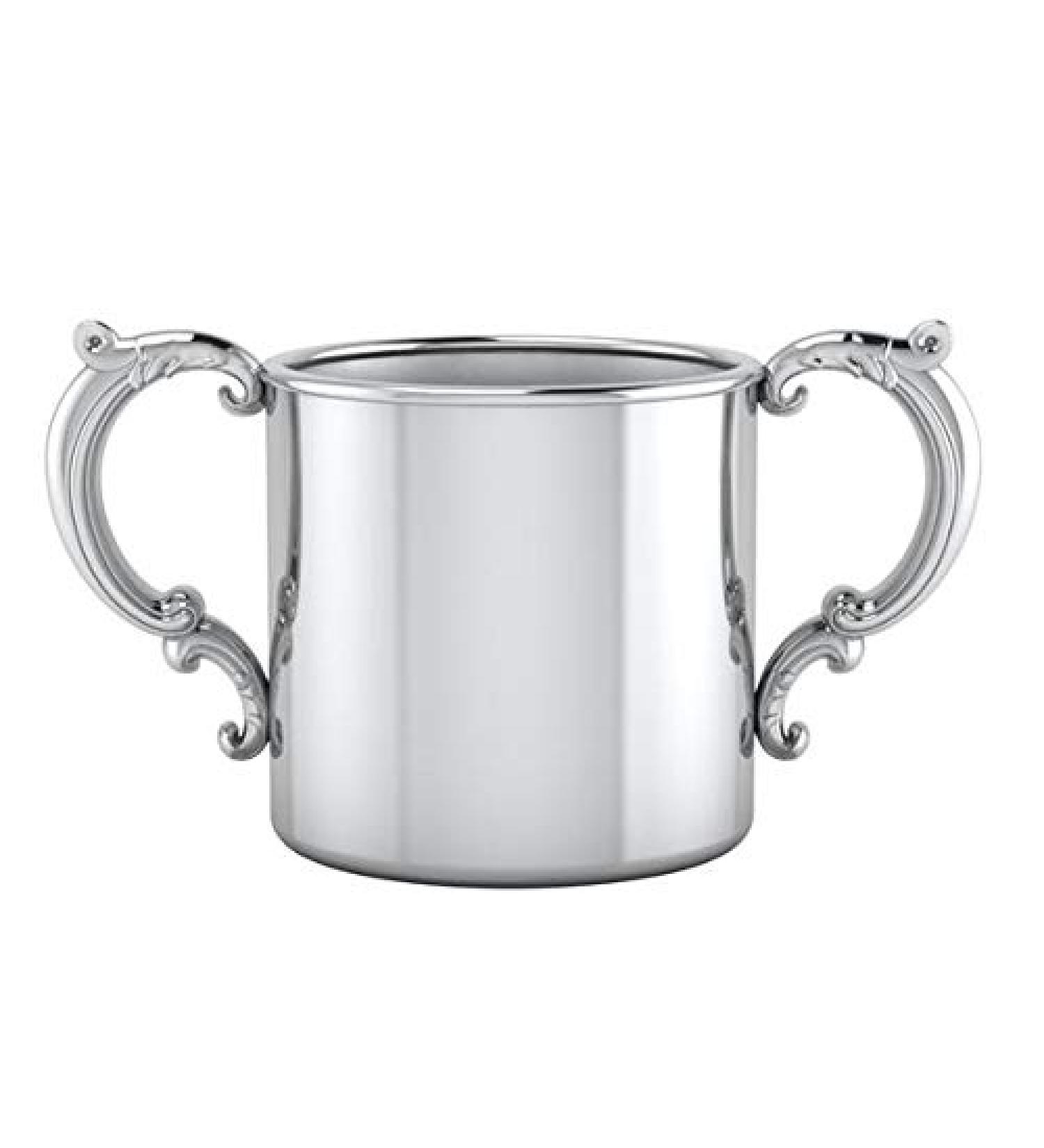 Krysaliis 2 Handle Victorian Plate Baby Cup by Silver