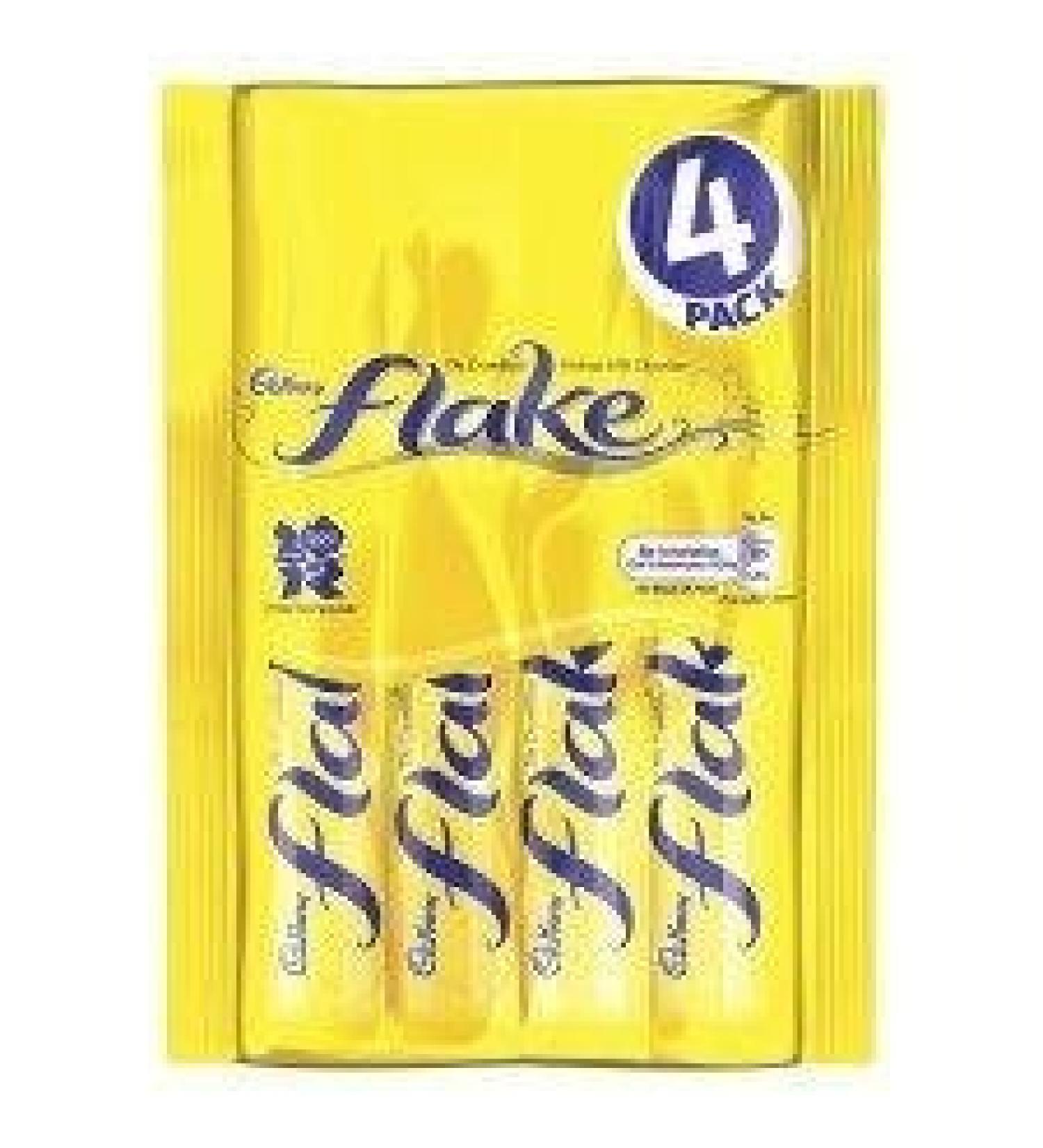 Cadbury Flake Bars 4 Pack 102g - Pack of 6 by Cadbury