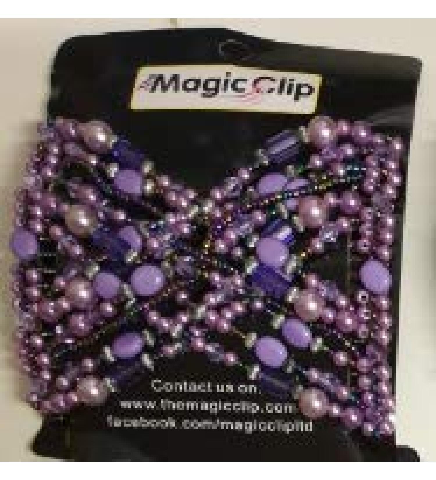 Mebella Magic Clip Hair Clips Stretchy EZ Double Comb Magic Bow Hairpins Single One Size Fits All - One Hairclip(Purple)