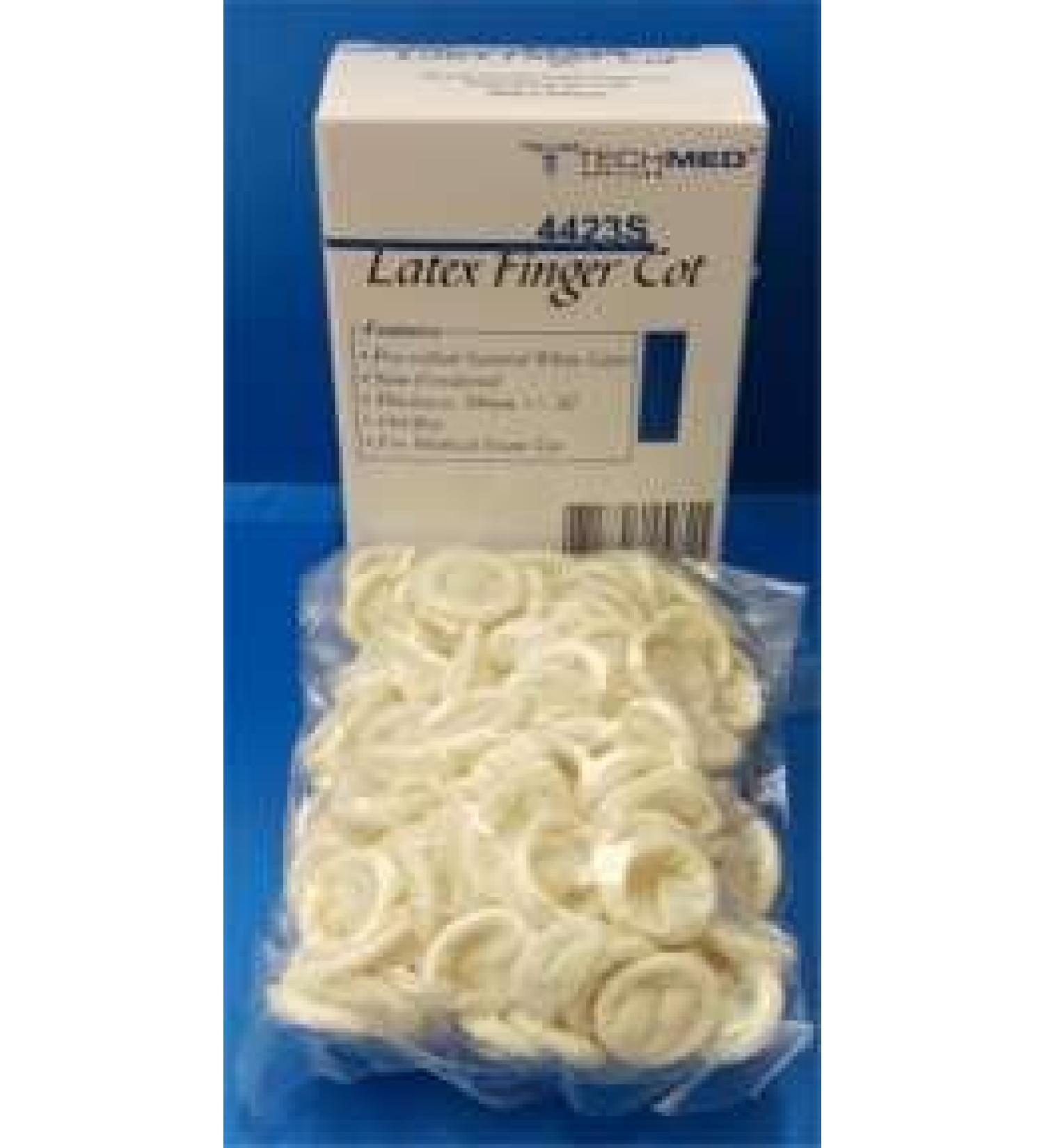 DUKAL TECH-MED Latex Finger Cots Covers Condoms White Small 144/BOX Powder Free Rubber 4423S (Former 4403S)