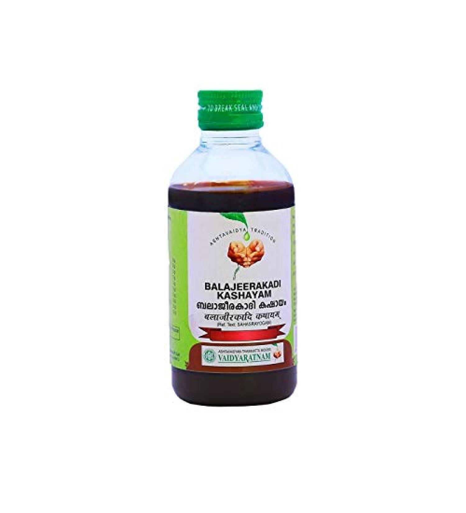 Set of 2 Vaidyaratnam Oushadhasala BALAJEERAKADI KASHAYAM (200 ml) – by Venus.Exports