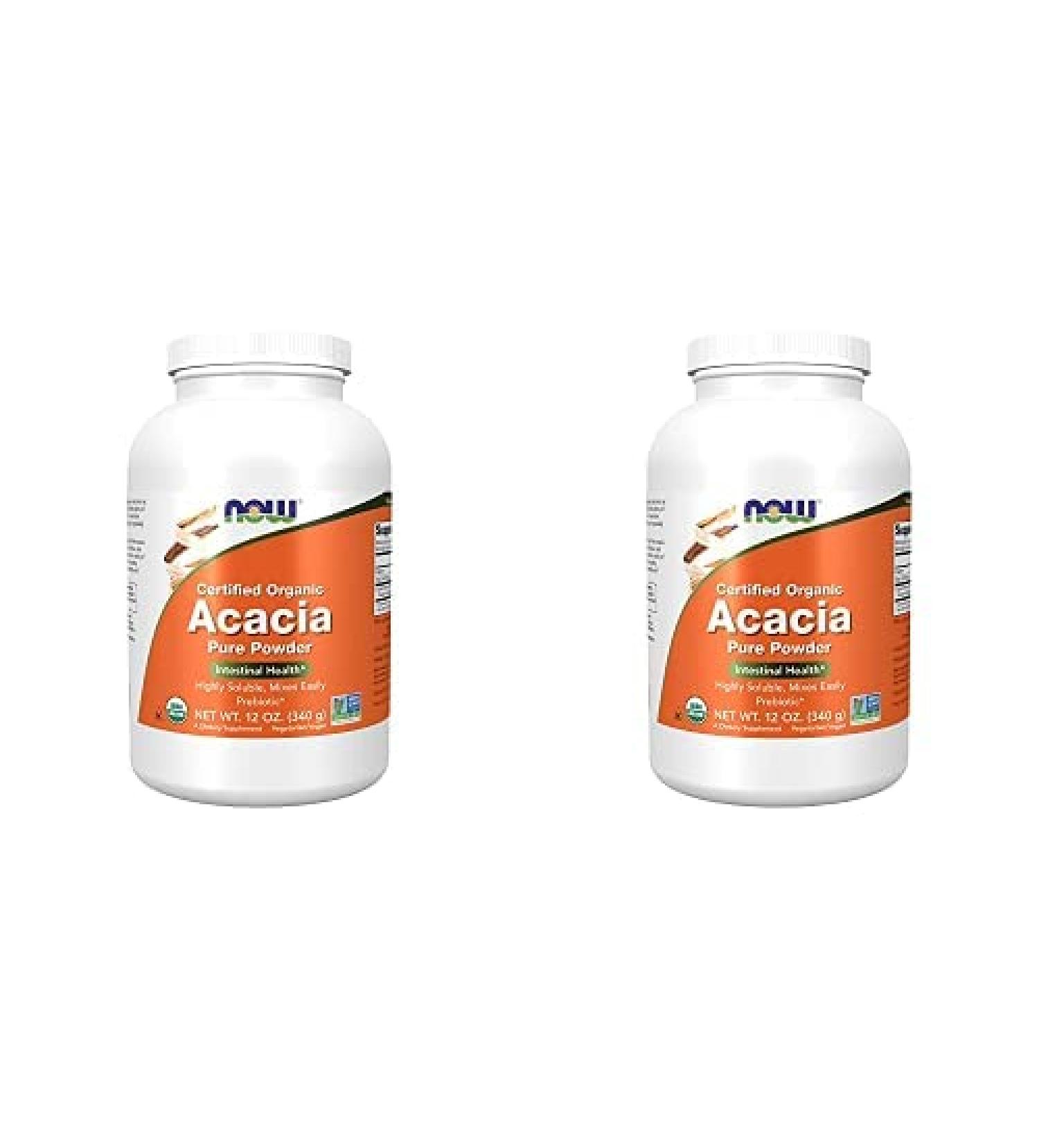Organic Acacia Powder (12 oz, Pack of 2) | Highly Soluble & Instantly Mixes | Supports Intestinal Health | Certified by NOW Supplements - Buy Online on GoSupps.com
