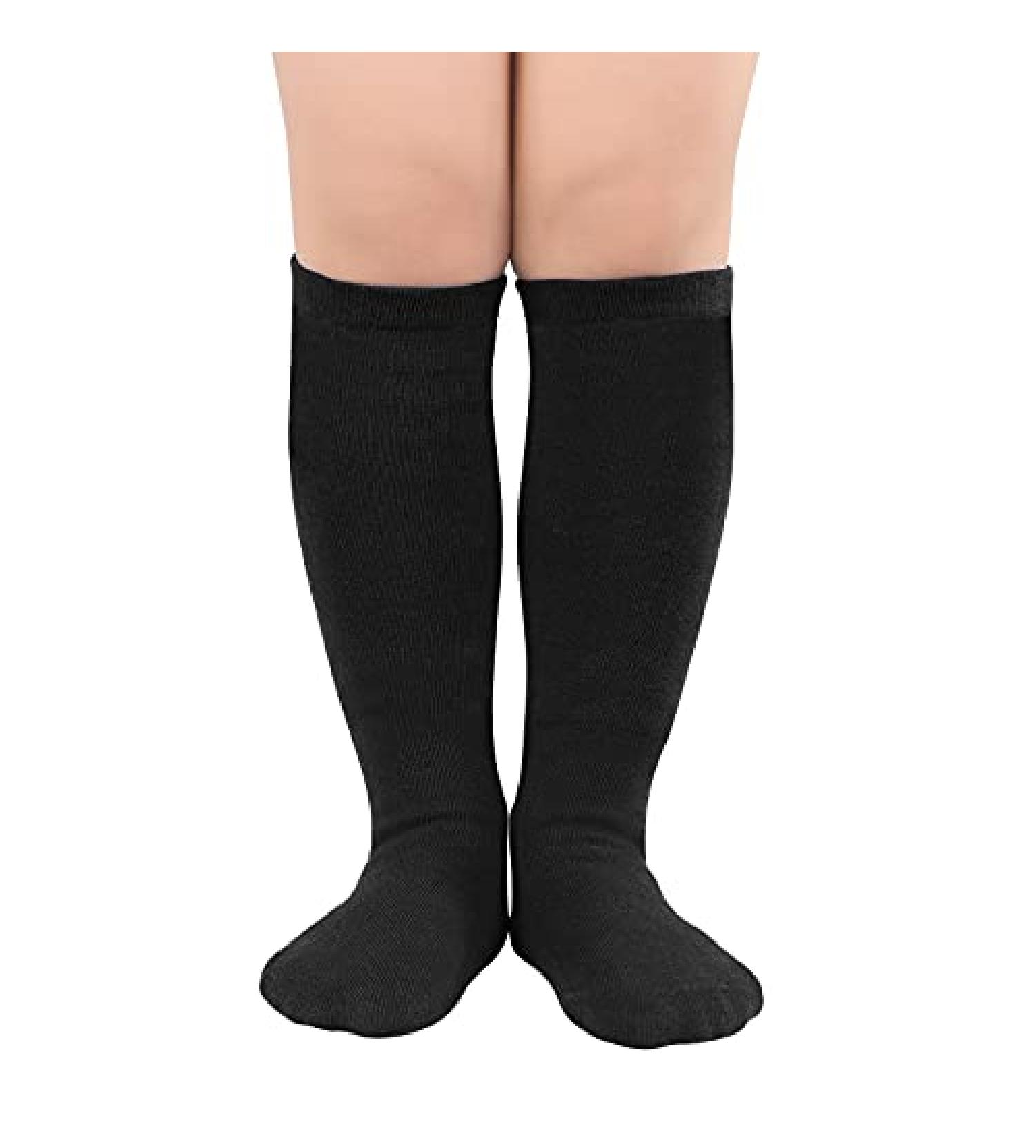 Kids Soccer Socks - Knee High Cotton Sports Socks for Boys & Girls - 1 Pack, Pure Black - Buy Online on GoSupps.com