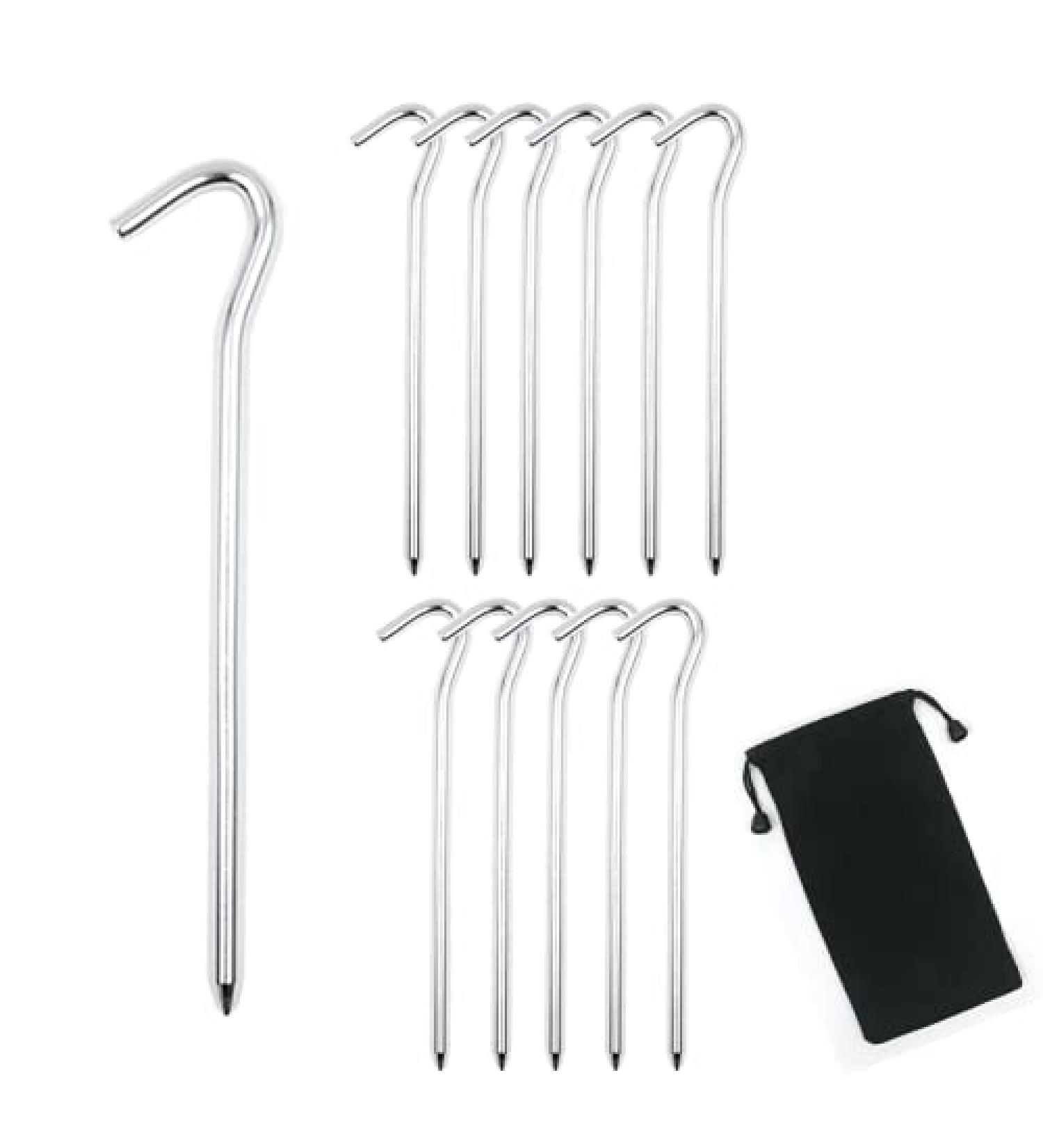 12Pcs 7 Aluminium Tent Stakes for Beach Camping - Silver 12Pack - Buy Online on GoSupps.com