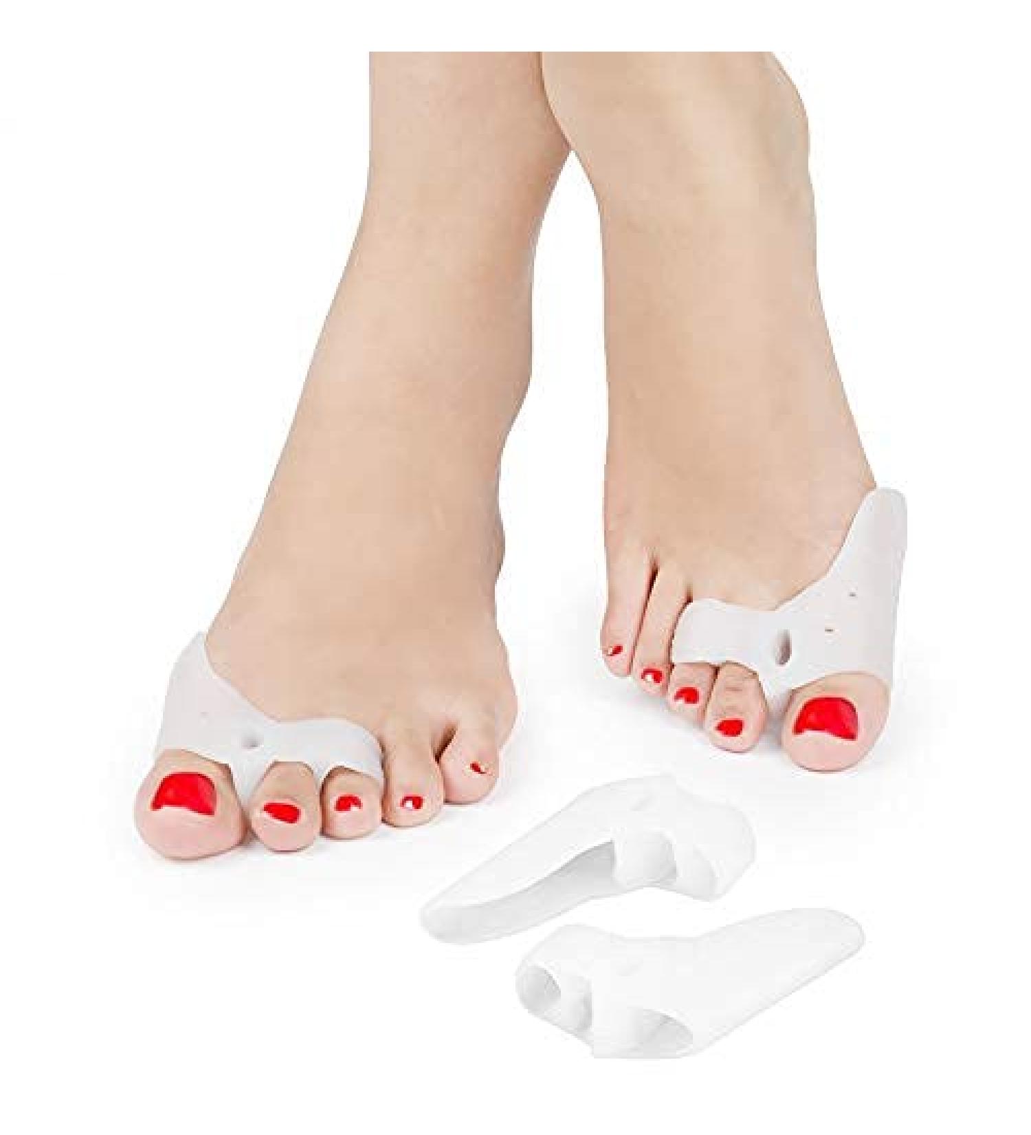 Gel Toe Separators Non-Slip | Bunion Corrector for Foot Pain Relief | Silicone Toe Spacers for Men & Women | Hammer Toe Straightener | Wear in Shoes - Buy Online on GoSupps.com