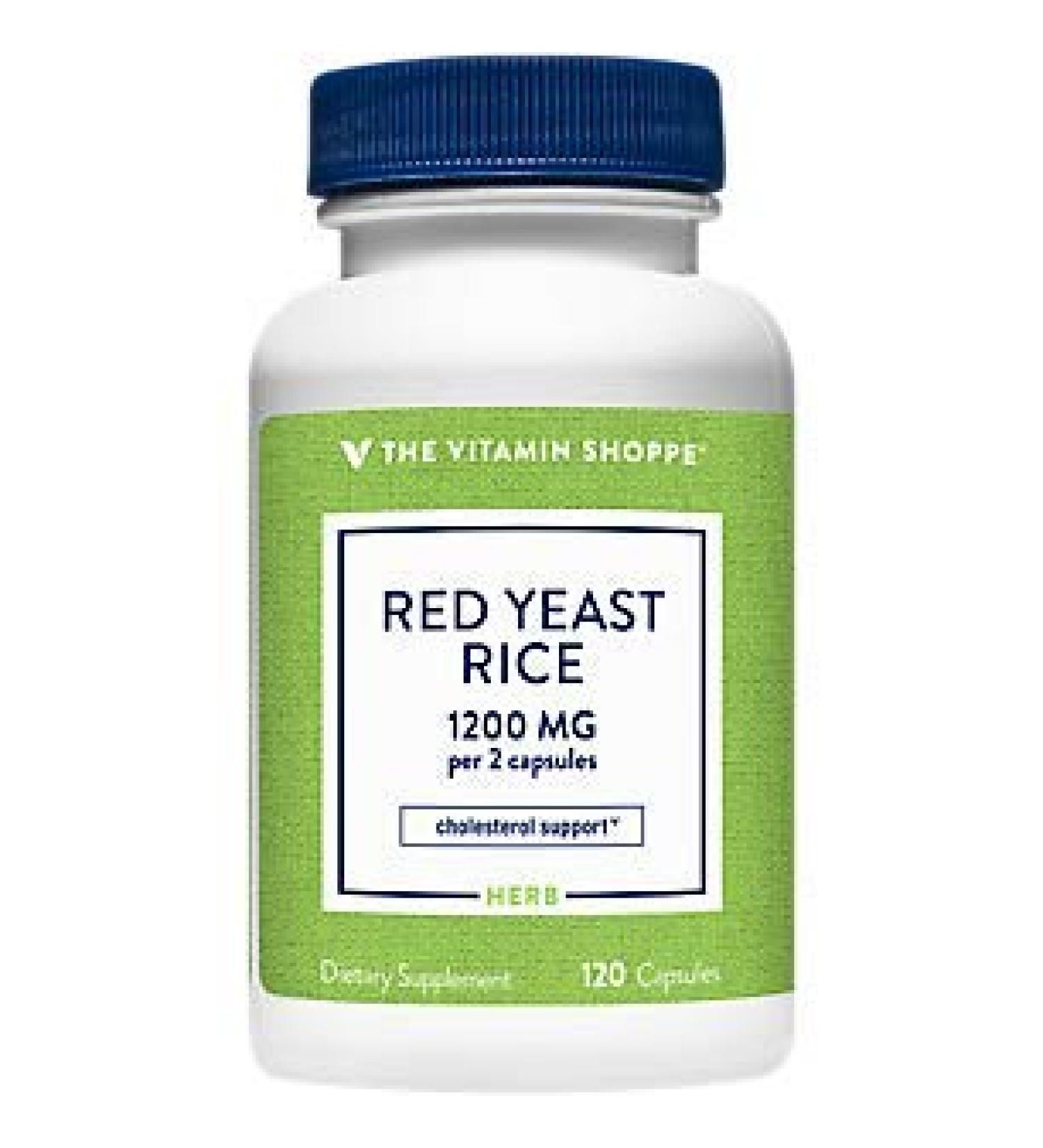 Vitamin Shoppe Red Yeast Rice 120 Capsules - 1200 MG | Cholesterol Support - Buy Online on GoSupps.com