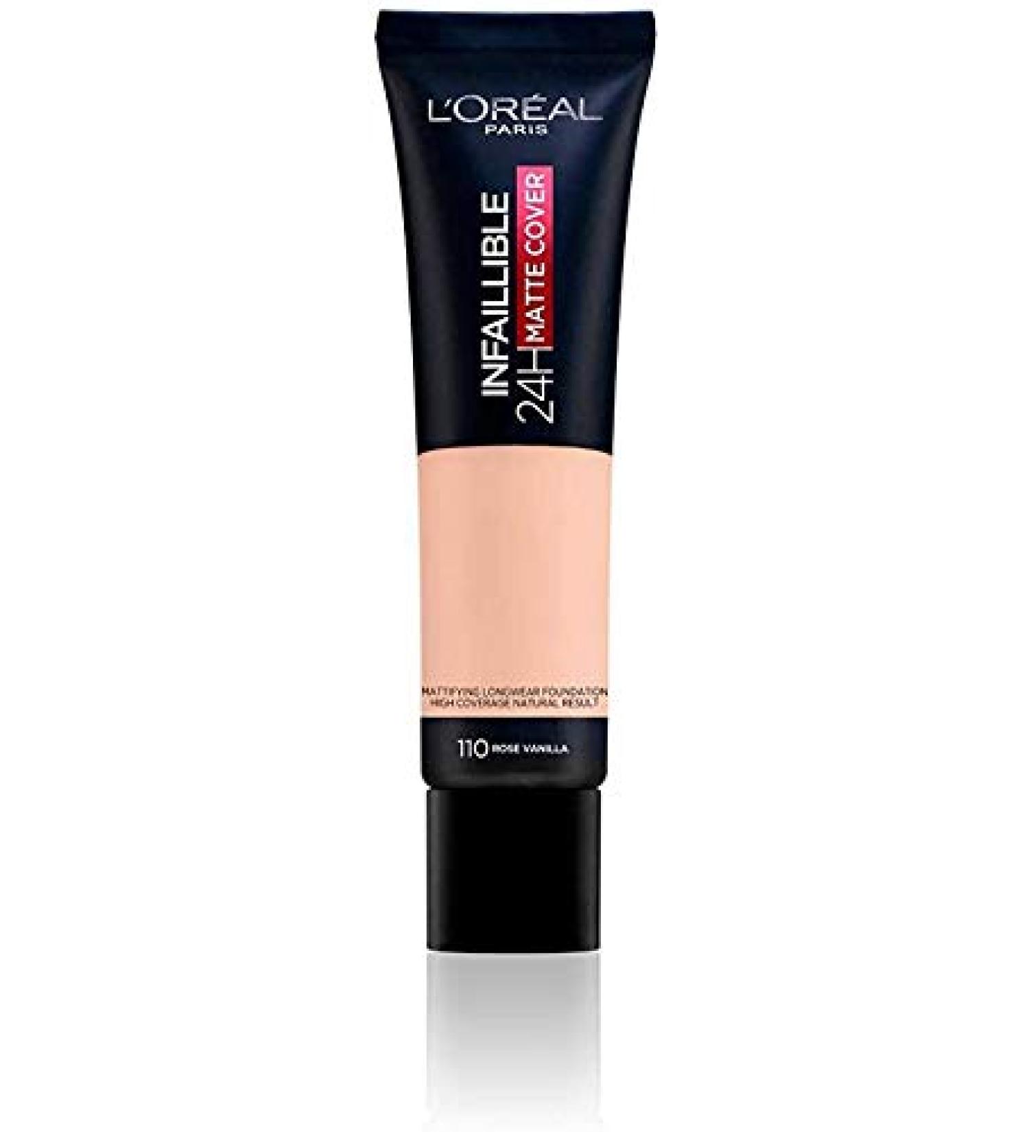 2 x L'Oreal Infallible 24H Matte Cover Foundation 30ml - 110 Vanilla Pink