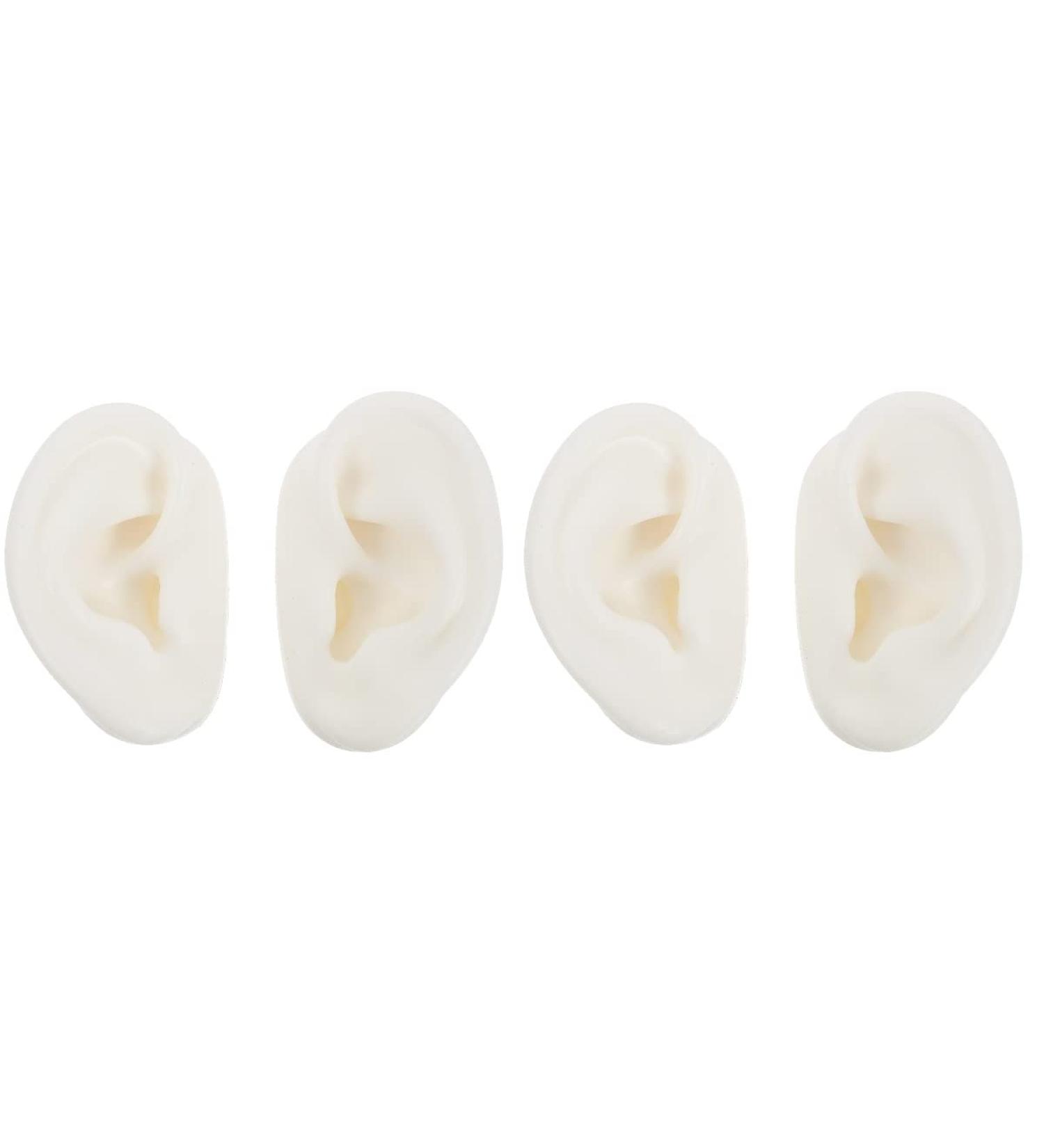 POPETPOP 2 Pairs Artificial Ears - Fake Ear Models for Piercing Practice & Jewelry Display | Soft Ear Studs for Kids & Earmuffs - Buy Online on GoSupps.com