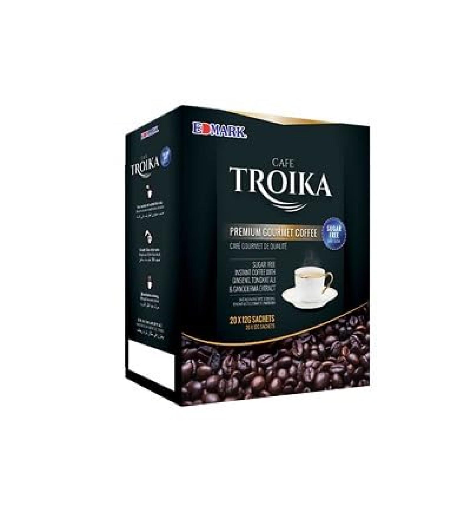 EDMARK CAFE TROIKA Coffee For Men Power Boost Stamina Strong Energy - Sugar free 20 12G Sachets