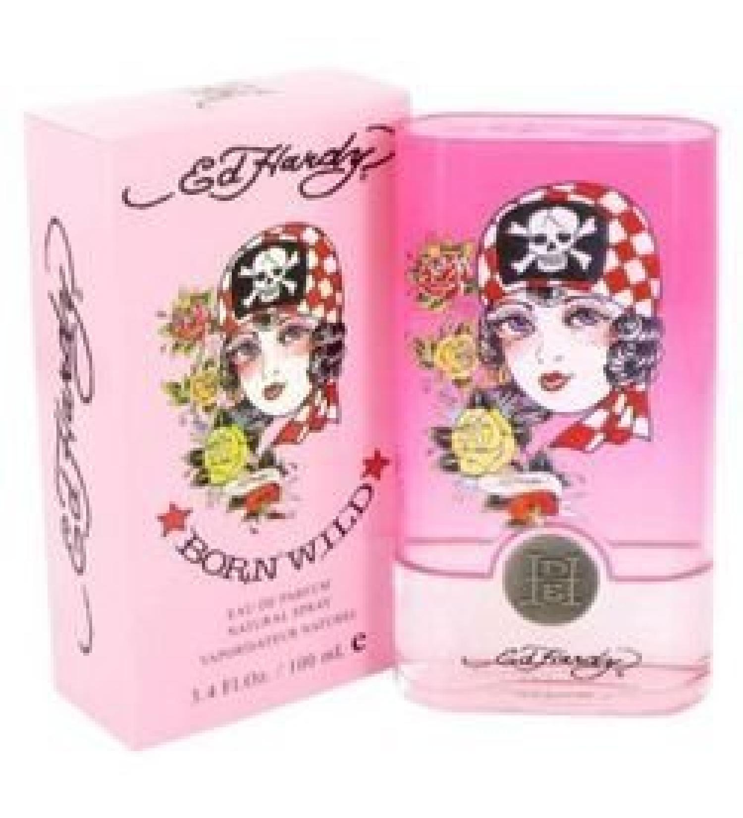 Ed Hardy Born Wild by Christian Audigier Gift Set -- 3.4 oz Eau De Parfum Spray + 3 oz Body Lotion + 3 oz Shower Gel + .25 oz Mini EDP (Women)