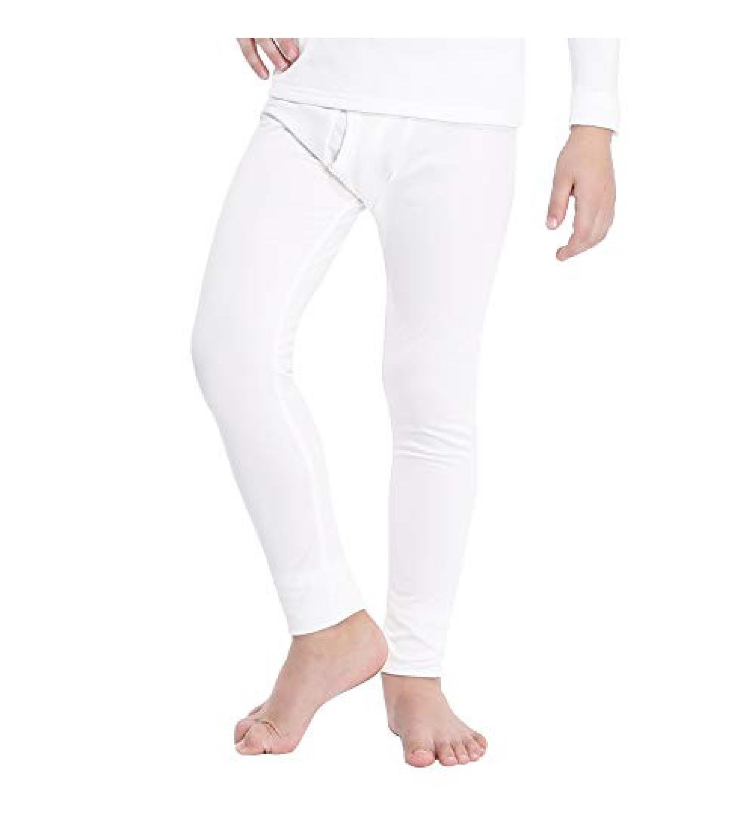 Mancyfit Boys Thermal Pants - Fleece Lined Leggings for Cold Weather | White, Large - Buy Online on GoSupps.com