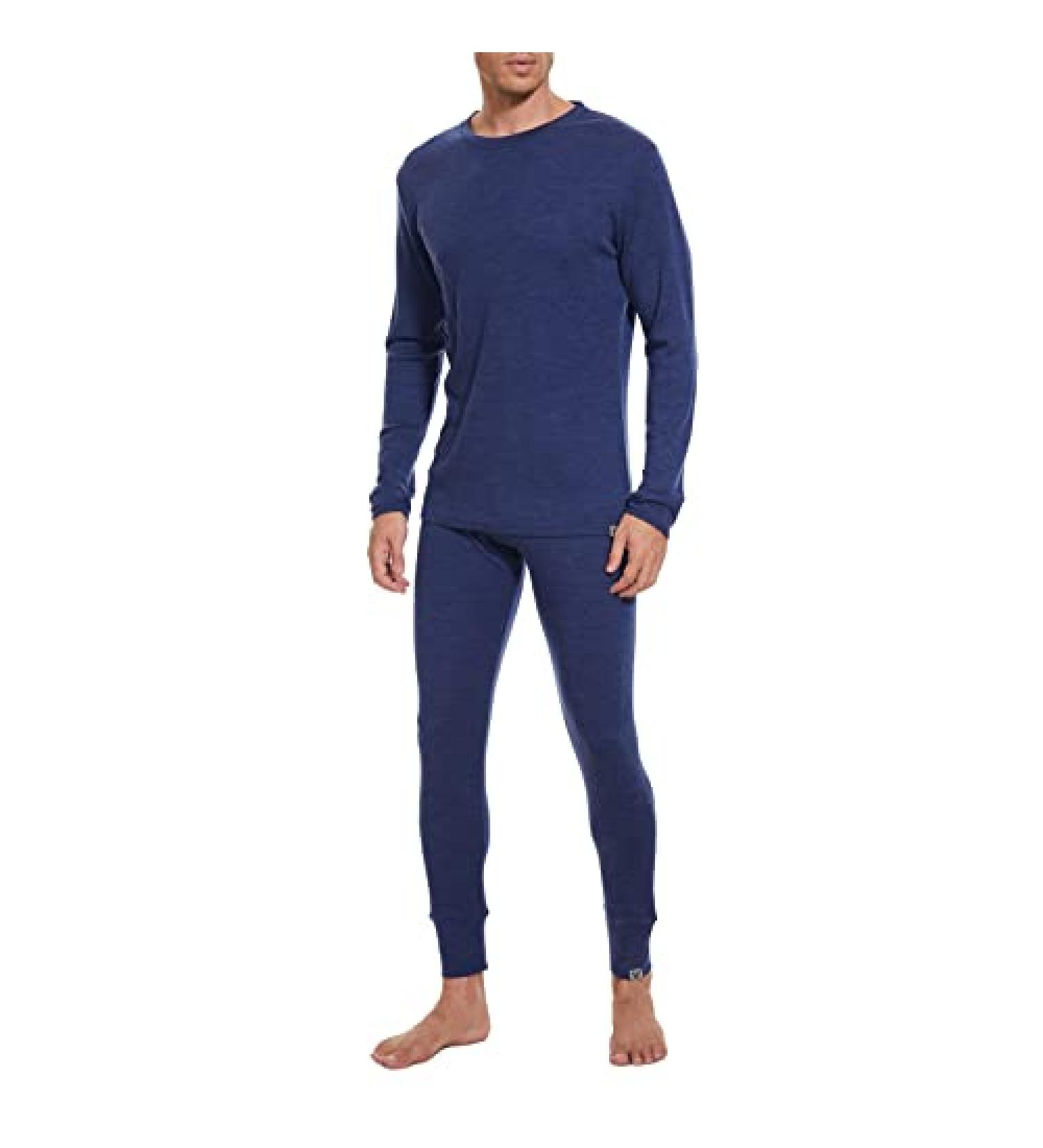 MERINNOVATION Men's 100% Merino Wool Base Layer Set - Indigo Blue - Size Medium - Buy Online on GoSupps.com
