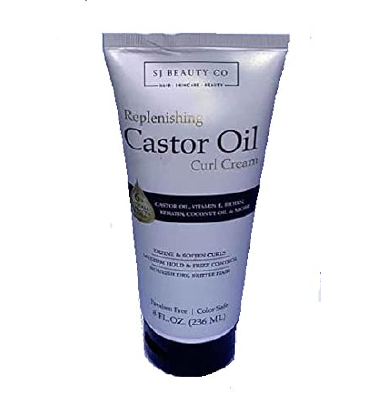 S&J Creations SJ Beauty Co Replenishing Castor Oil Curl Cream 8oz 8 Ounce