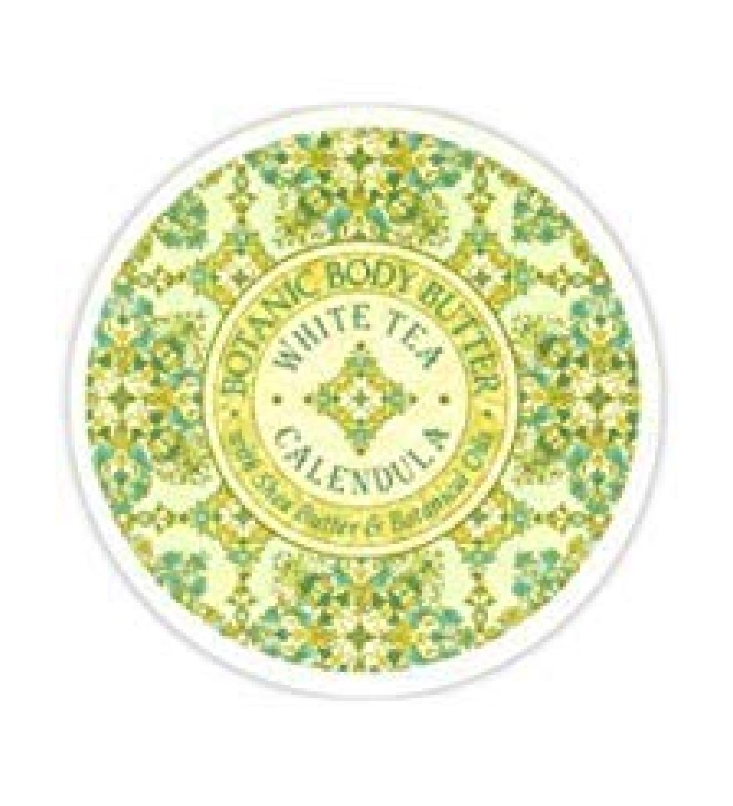 Greenwich Bay Trading Company Botanic Body Butter with Shea Butter and Cocoa Butter 8oz Tub (White Tea Calendula)
