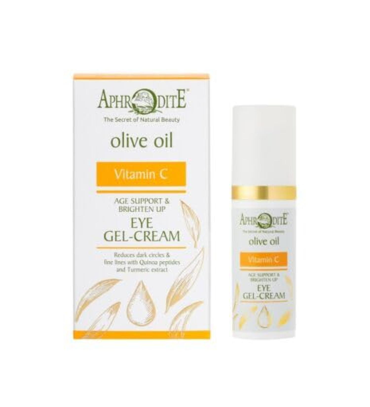 Aphrodite Olive Oil Vitamin C Eye Gel Cream Age Support & Brighten Up