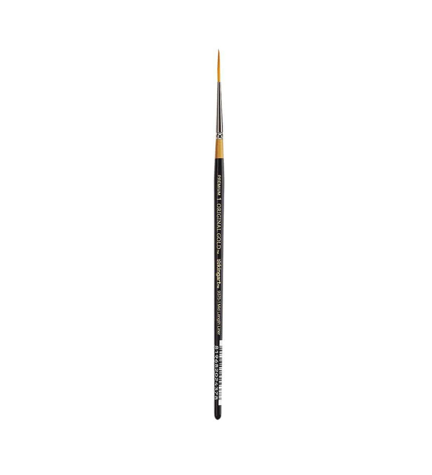KINGART Original Gold 9375-1 Mid-Length Liner Paint Brush - Premium Golden Taklon for Outlining, Calligraphy, and Lettering - Buy Online on GoSupps.com