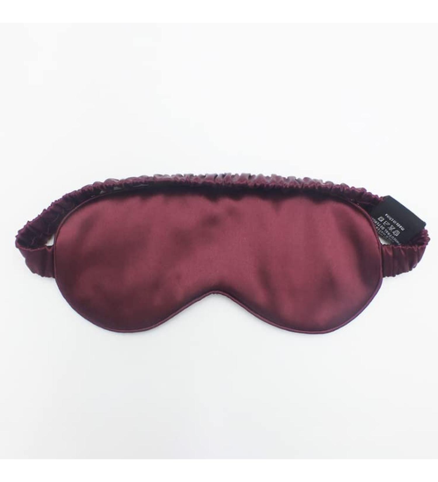 100% 22M Mulberry Silk Eye Mask. Full-Coverage Soft and Comfortable for Sleep Health and Skincare (Wine Red)