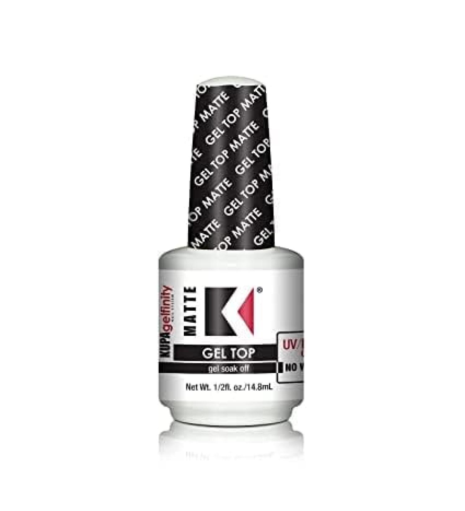 Kupa GelFinity Gel Matte Top Seals Soak-Off Gel Polish - Top Coat Gel Nail Polish | Chip Resistant & Fast Drying - 14.8ml (0.5 fl oz)