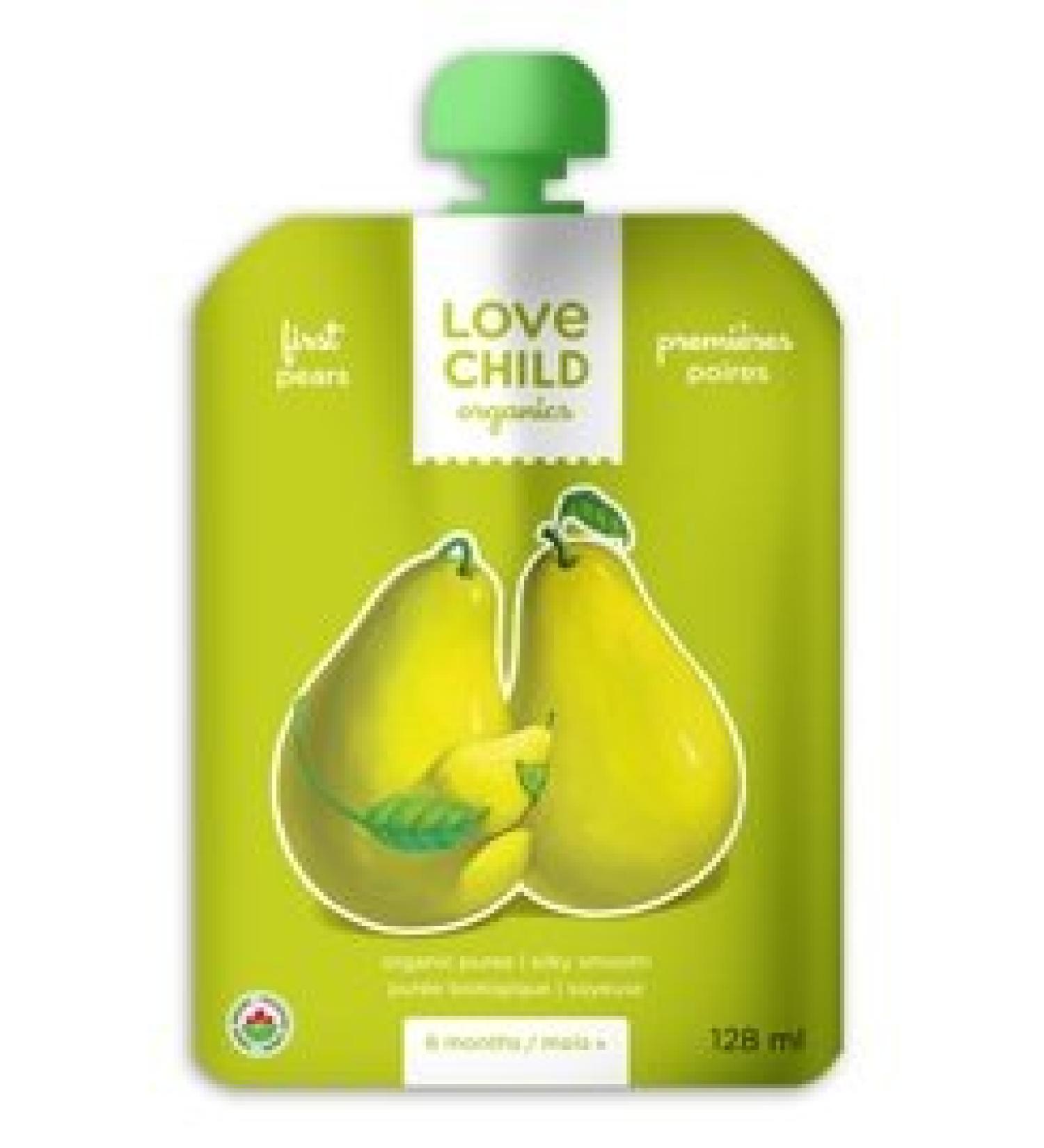 Love Child Organic Purees - Simple Firsts - Pears (12x128ml)
