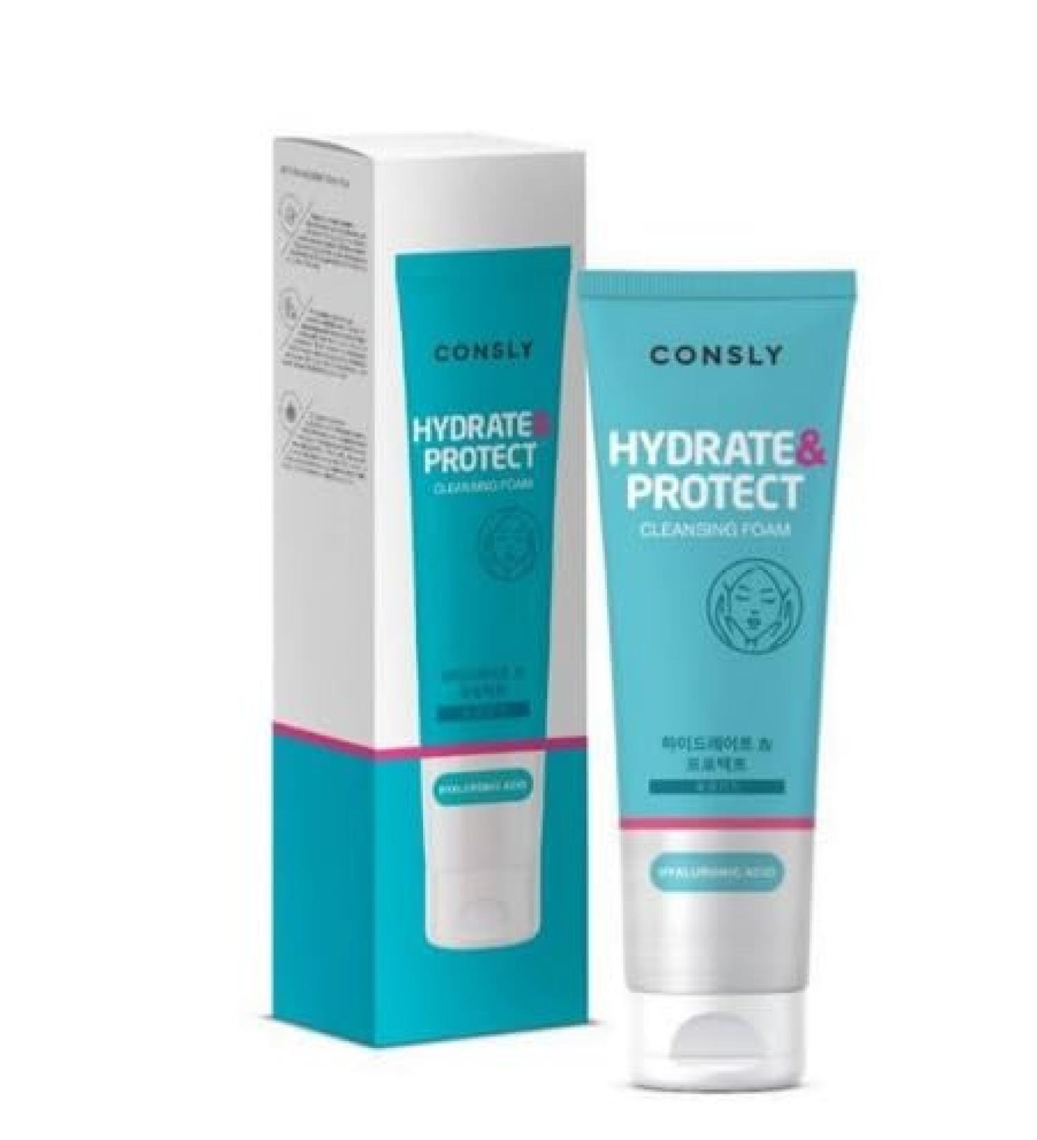 CONSLY_Hyaluronic Acid Facial Cleansing Foam Hydrating Face Wash with Shea Butter Fig Extract for All Skin Types - Buy Online on GoSupps.com