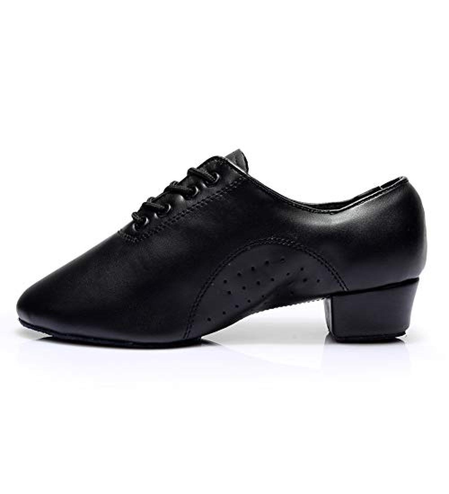 HROYL Leather Lace-Up Dance Shoes for Latin Tango Salsa - Z-238 Black (Size 7 Men/7 Women) - Buy Online on GoSupps.com