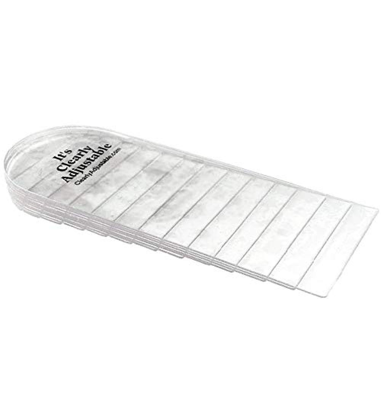 Multi-Layered Adjustable Heel Lift Durable Transparent (Clear) Vinyl - Small - Womens Size up to 7-1/2 Men to 7 (2-1/8'' Wide)