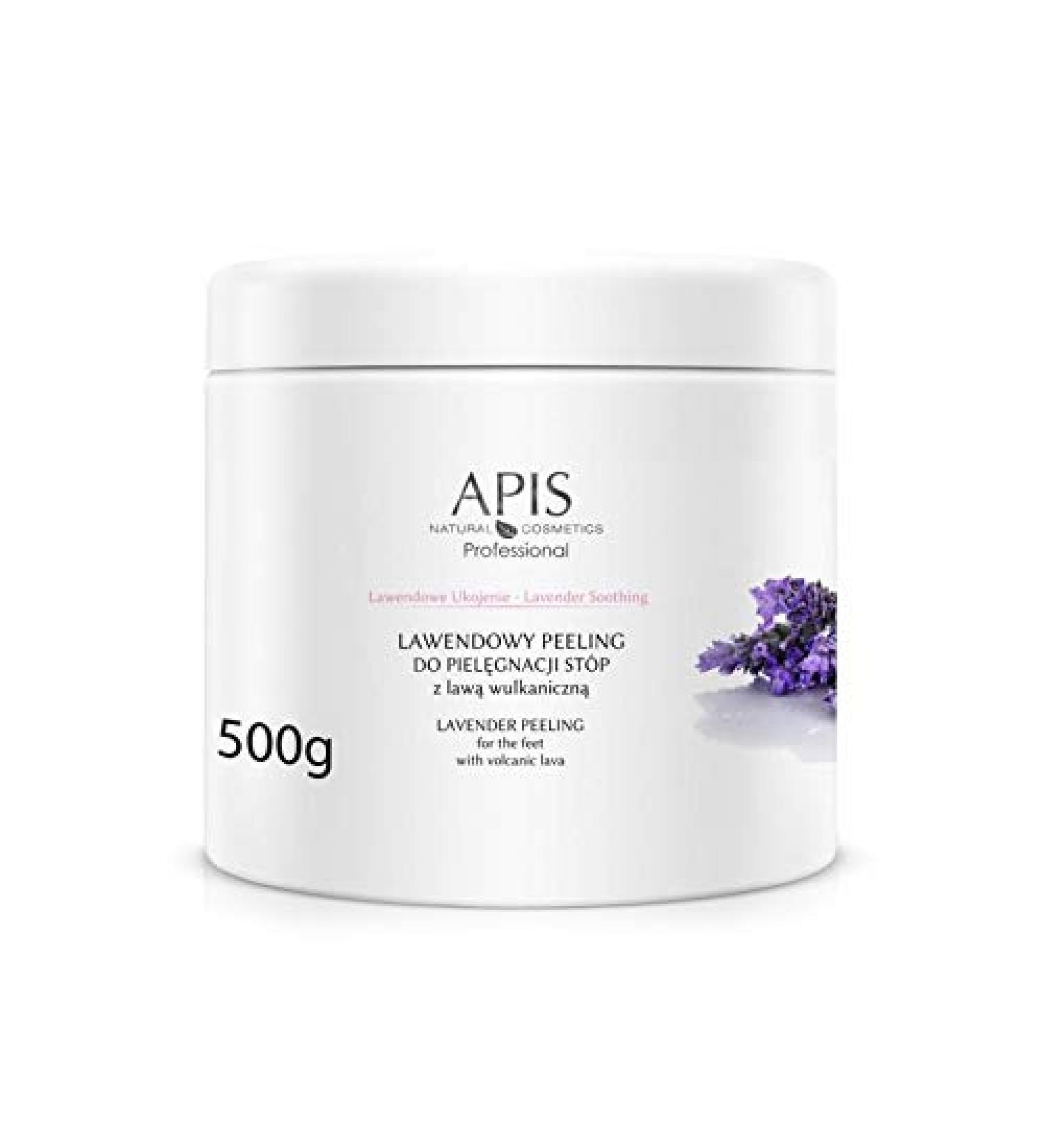 APIS RELAXING LAVENDER Lavender peeling for foot care with volcanic lava | Relaxation and care of the feet | 500 g