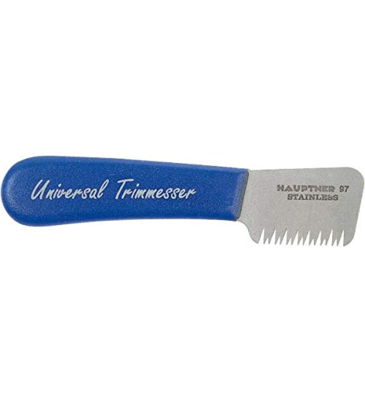 Hauptner 68533000 trimming knife left "Universal" 13 cm for top coat stainless blue