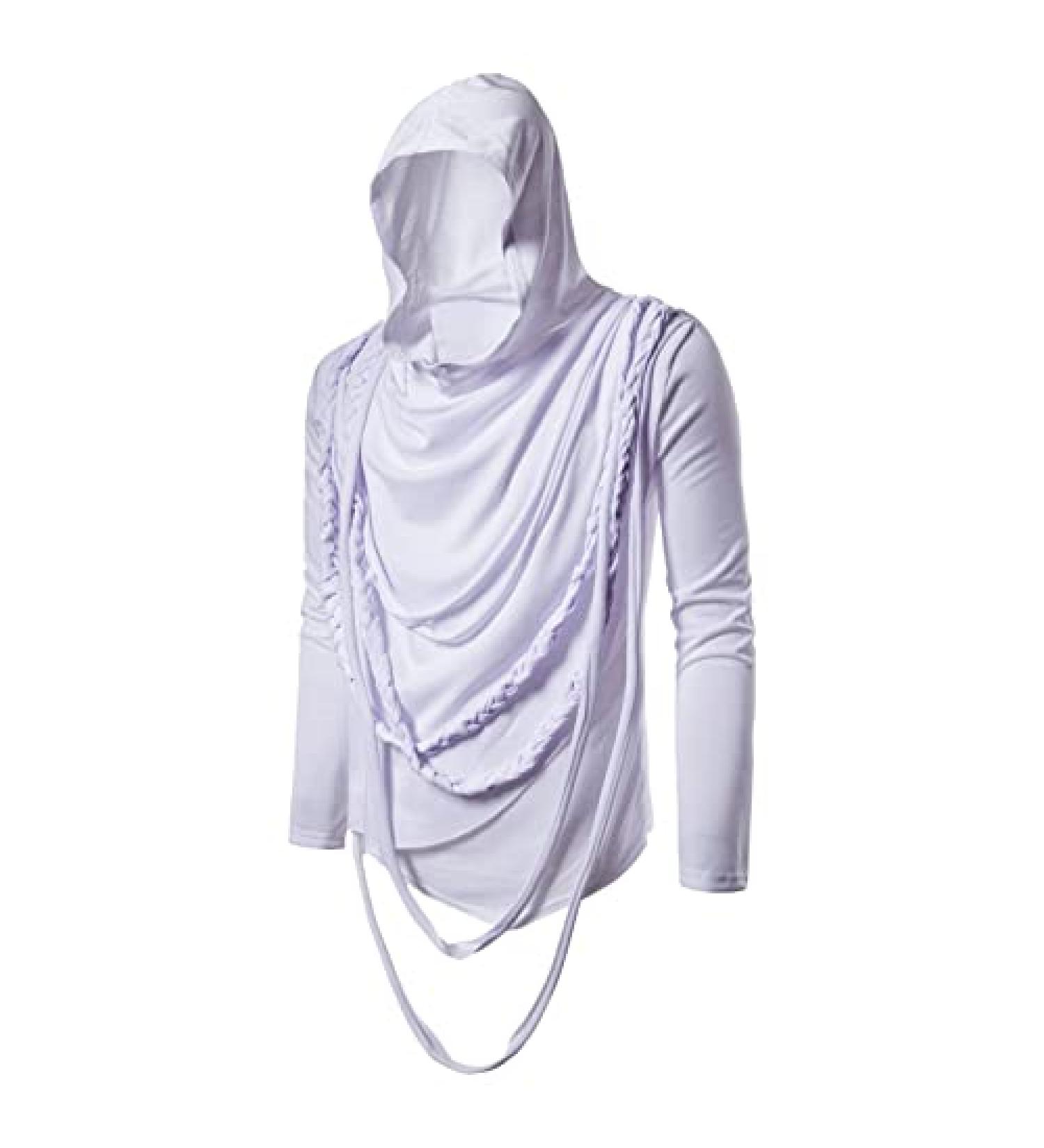 Vickyleb Men's White Hooded Sweatshirt - XX-Large | Casual Pullover Blouse - Buy Online on GoSupps.com