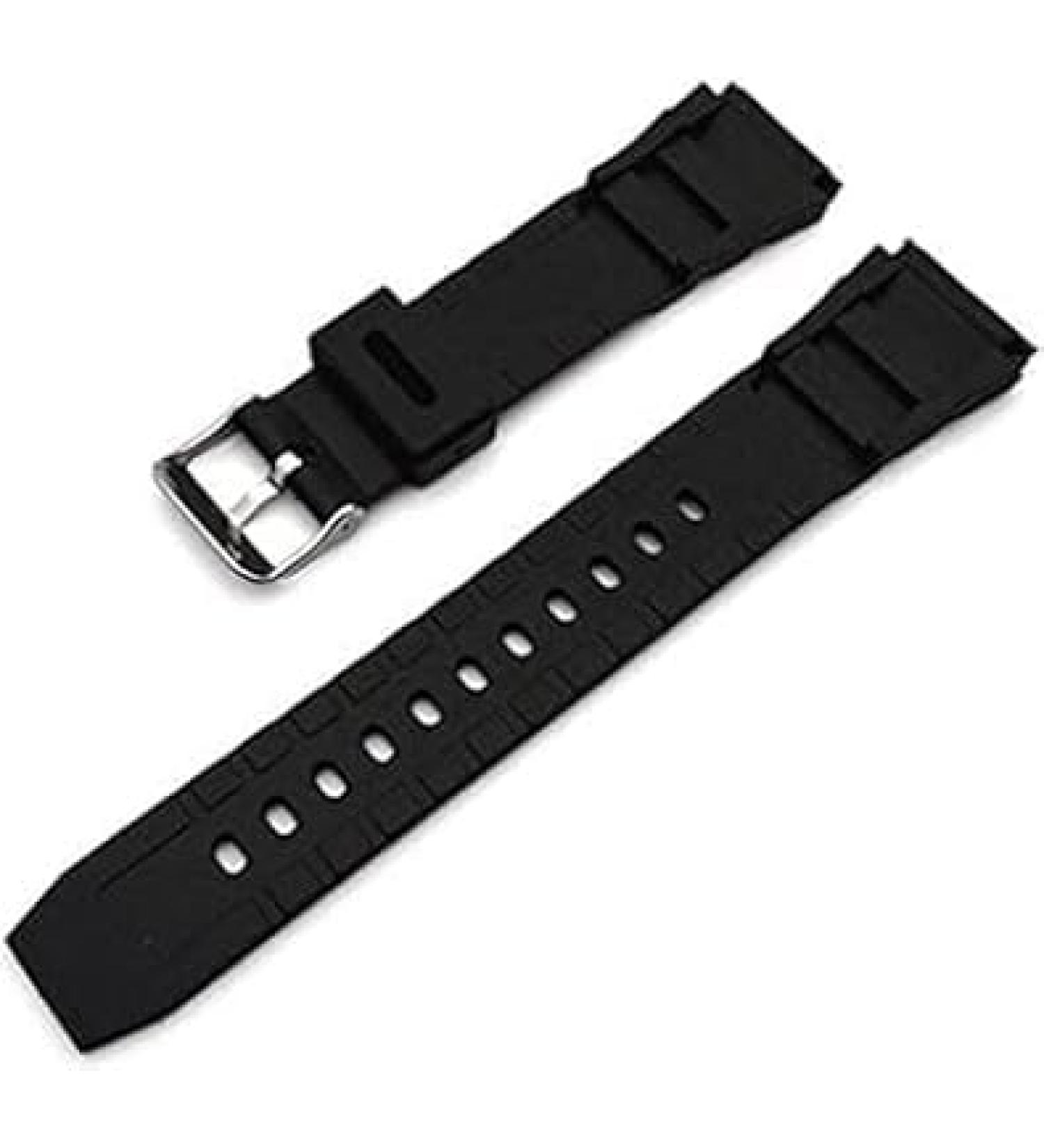 Black Silicone Replacement Watch Strap - Waterproof 18mm Wrist Band for Smartwatches & Leather Strap - Buy Online on GoSupps.com