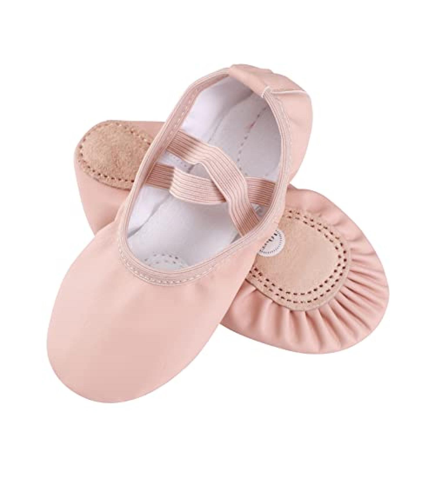 Memory Ballet Shoes for Girls - Canvas & Leather Split Sole Dance Slippers for Toddler/Little/Big Kid - 9 Toddler, Ballet Pink - Buy Online on GoSupps.com