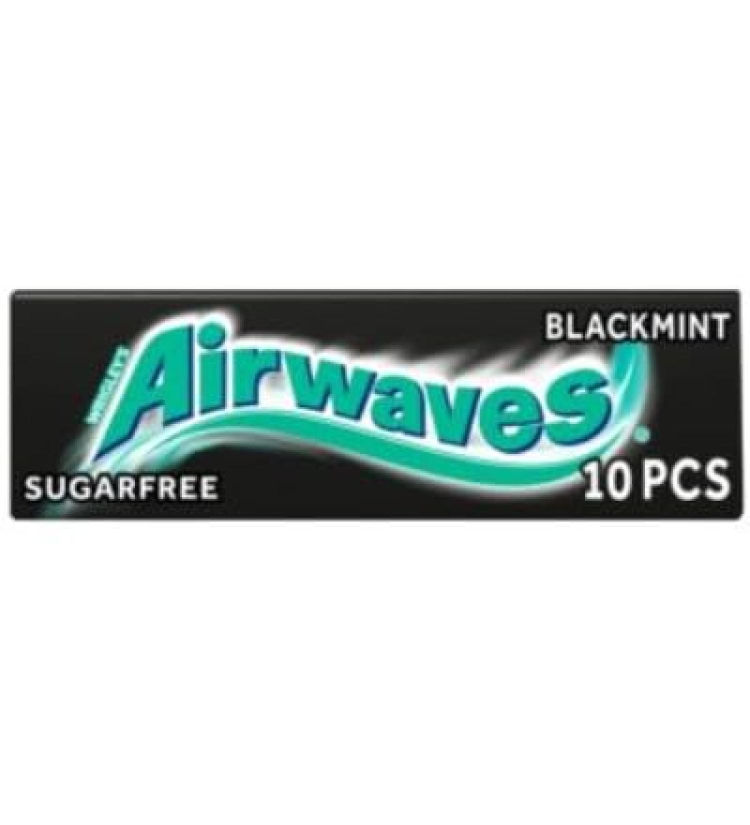 (30 Pack of) Airwaves Black Mint 10pce - 10pc Helps keep Teeth Clean And Mouth Fresh - Buy Online on GoSupps.com